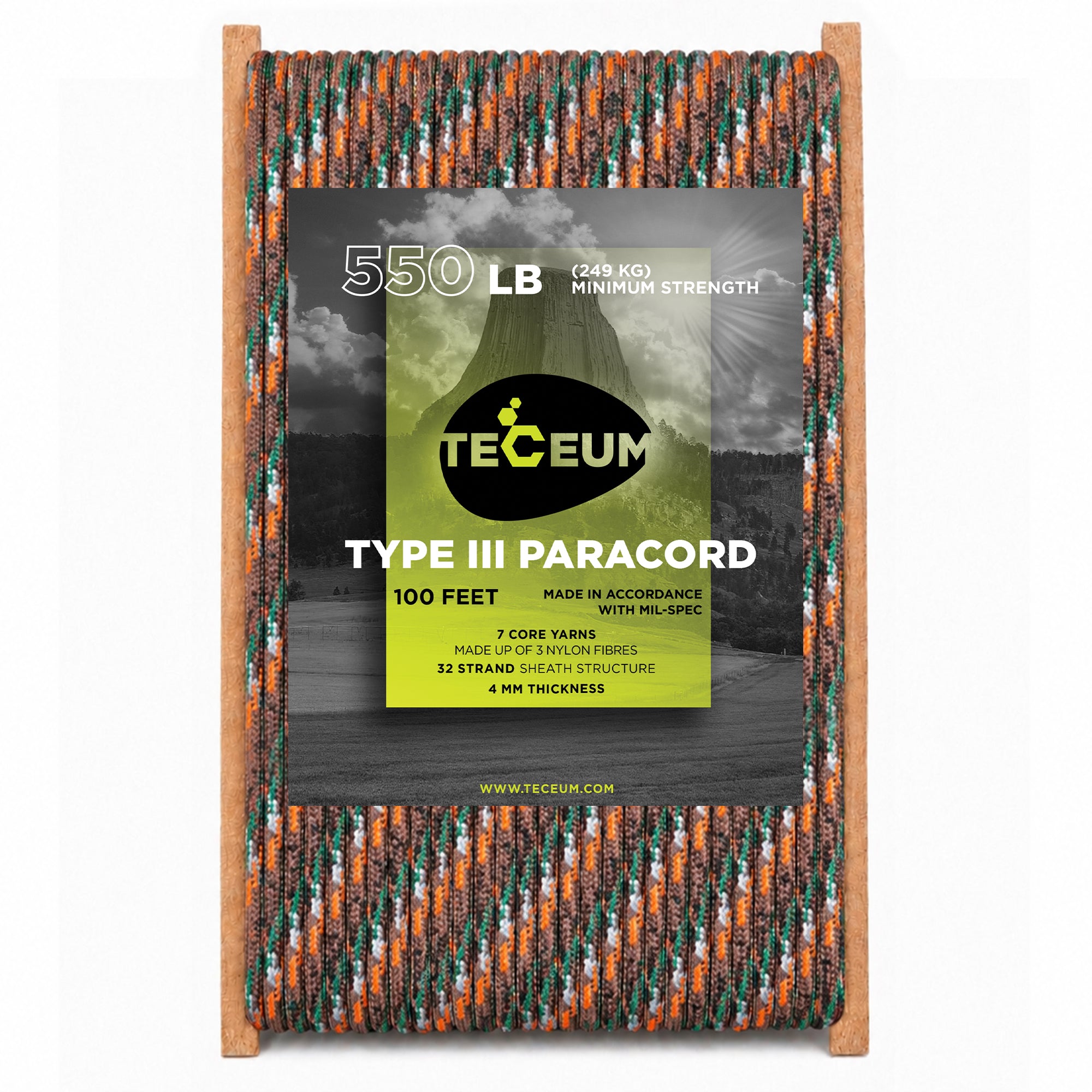 Paracord III 550 Mixed Camo – 100 ft - image 1