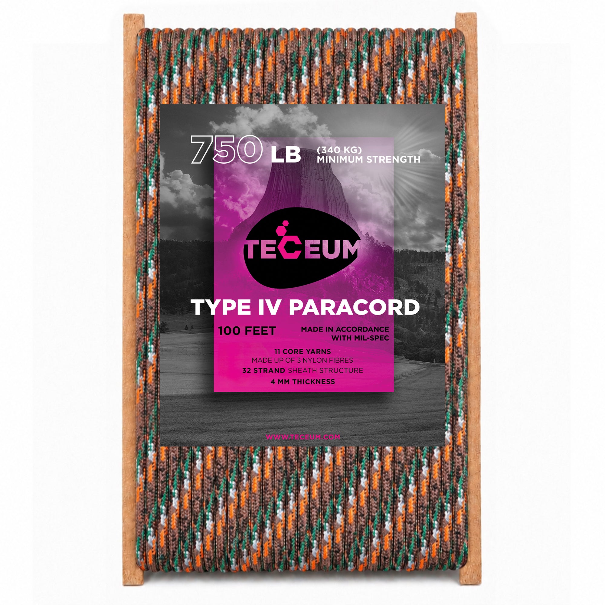 Paracord IV 750 Mixed Camo – 100 ft - image 1