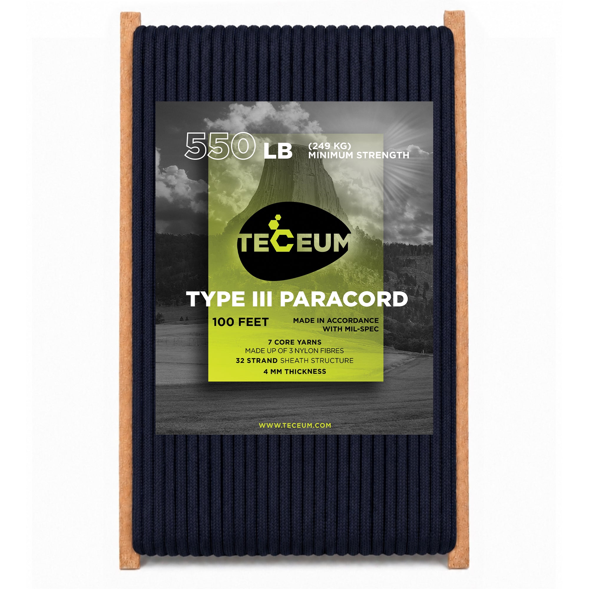 Paracord III 550 Navy Blue – 100 ft - image 1