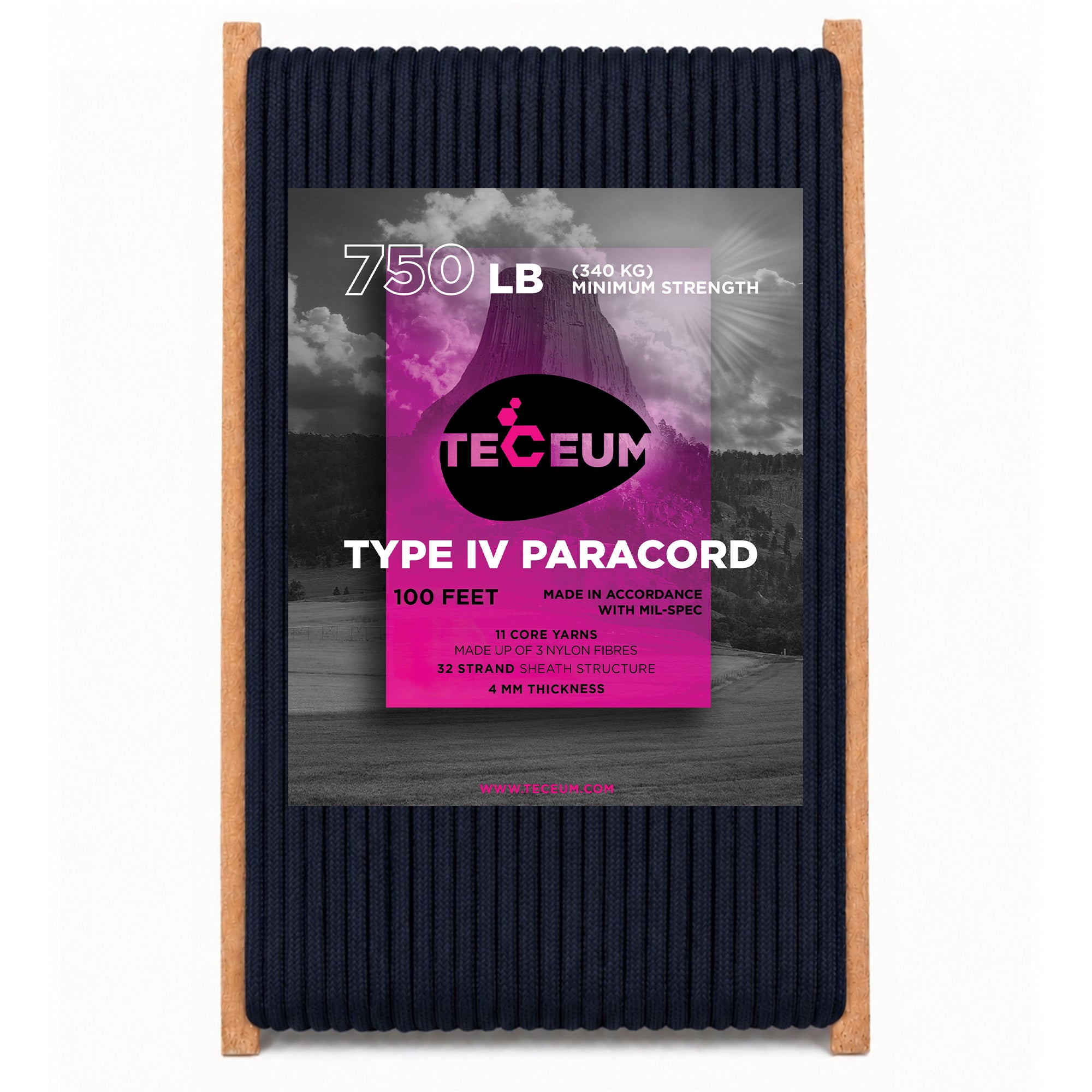 Paracord IV 750 Navy Blue – 100 ft - image 1