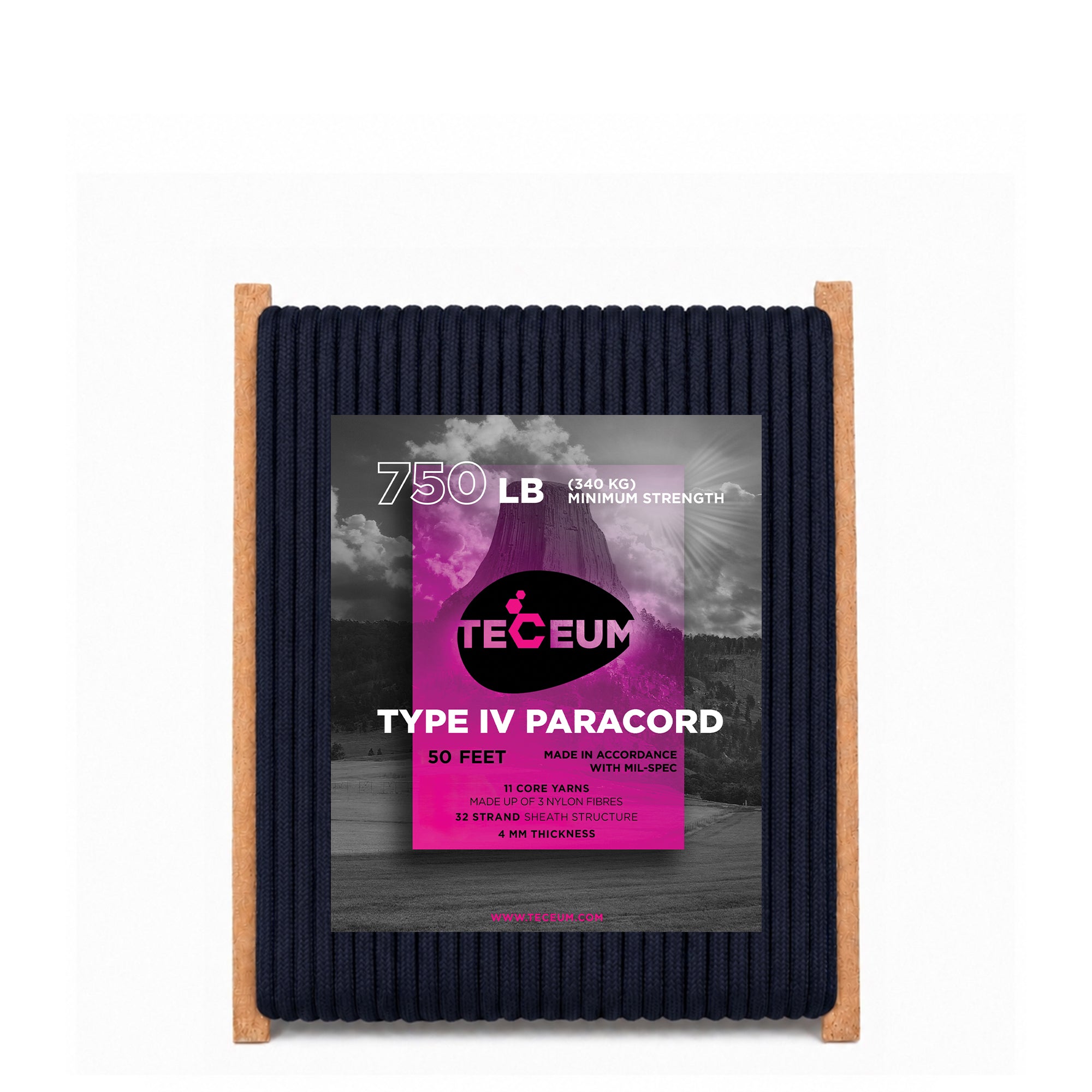 Paracord IV 750 Navy Blue – 50 ft - image 1
