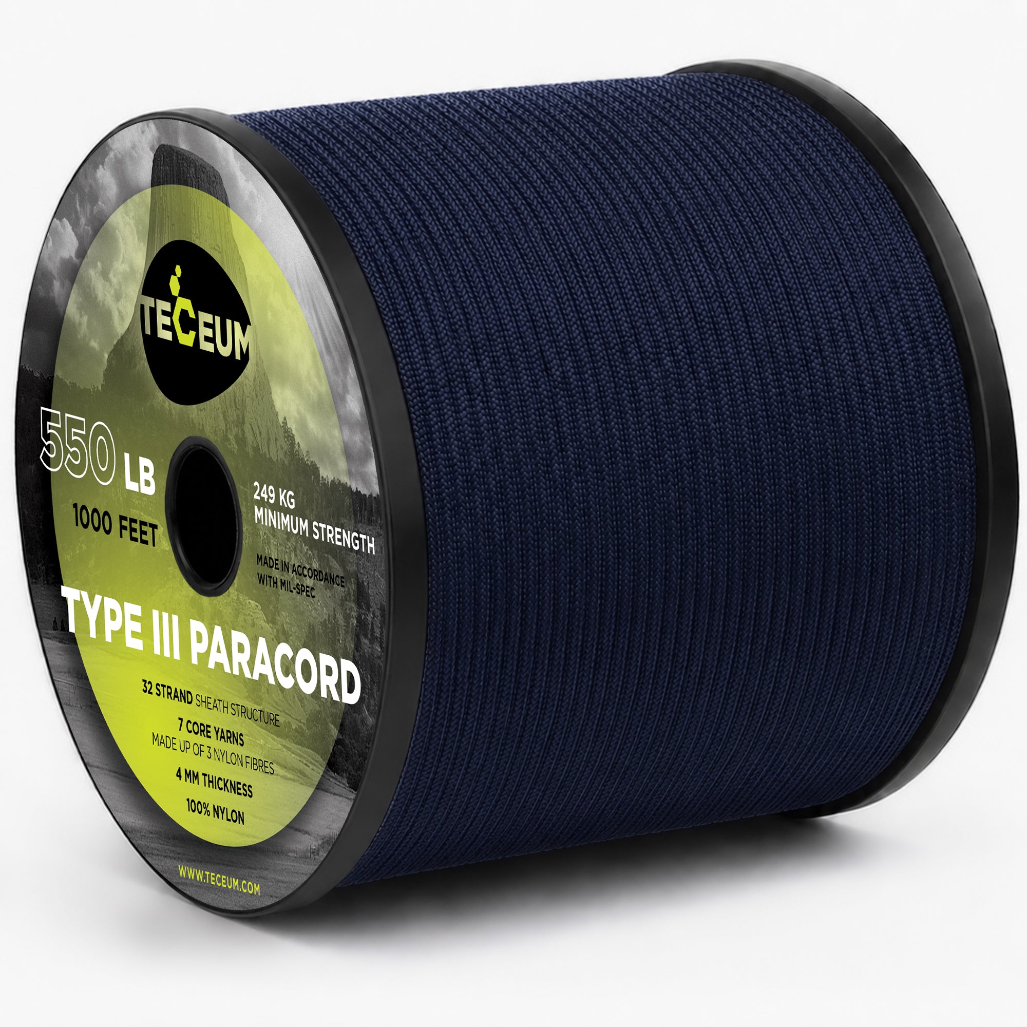 Paracord III 550 Navy Blue – 1000 ft - image 1