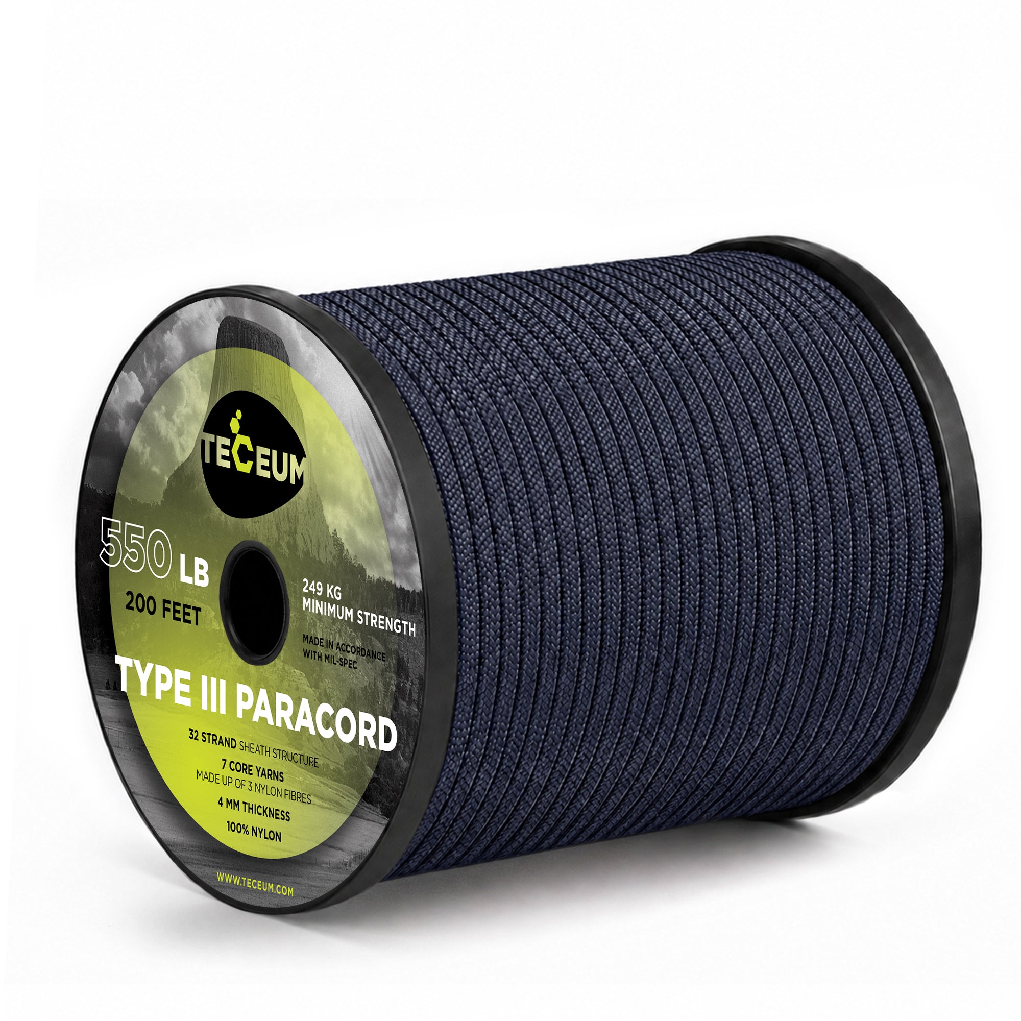 Paracord III 550 Navy Blue – 200 ft - image 1