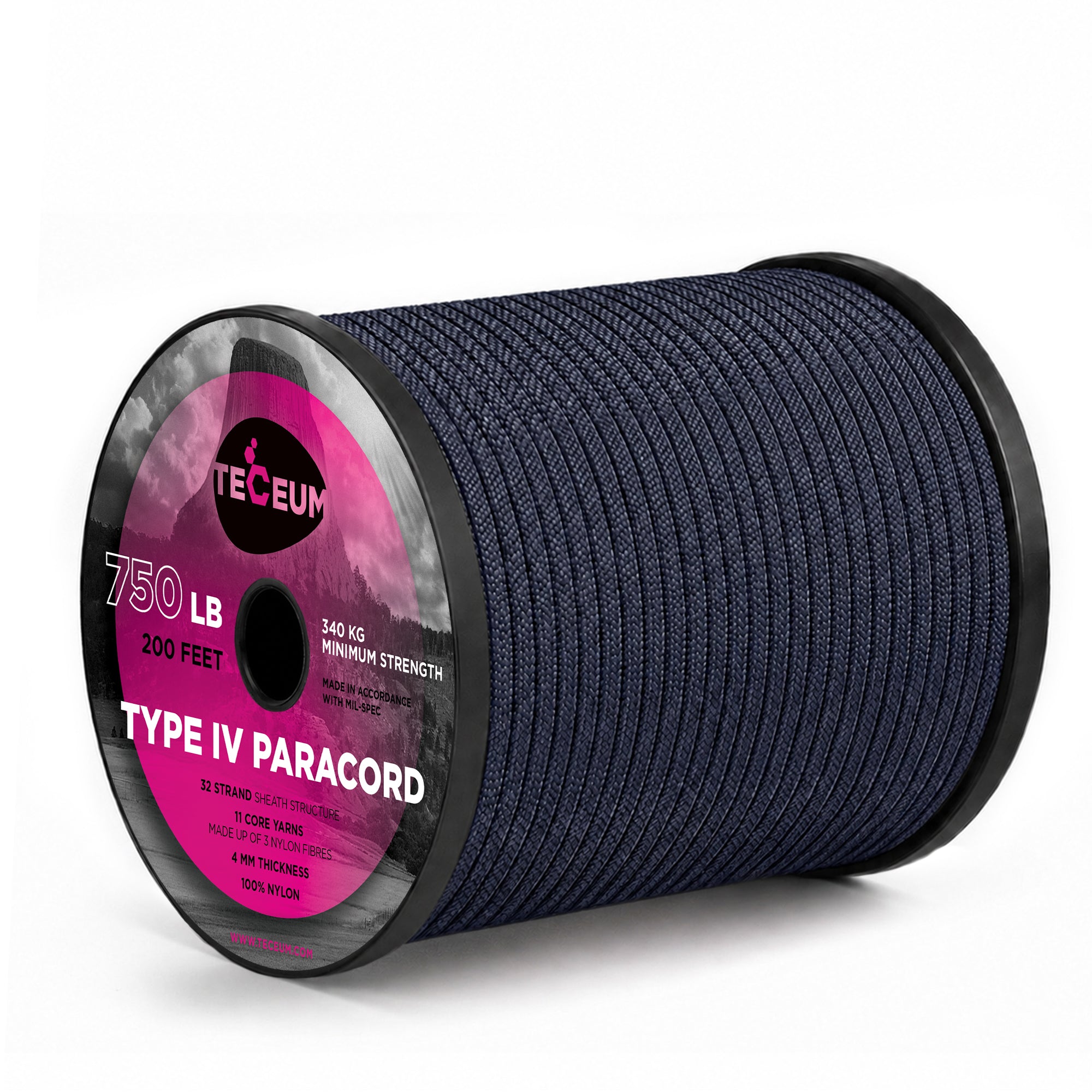Paracord IV 750 Navy Blue – 200 ft - image 1