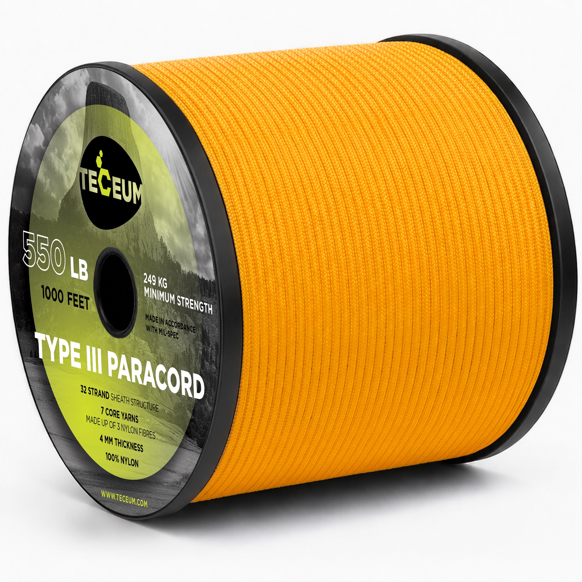 Paracord III 550 Orange – 1000 ft - image 1