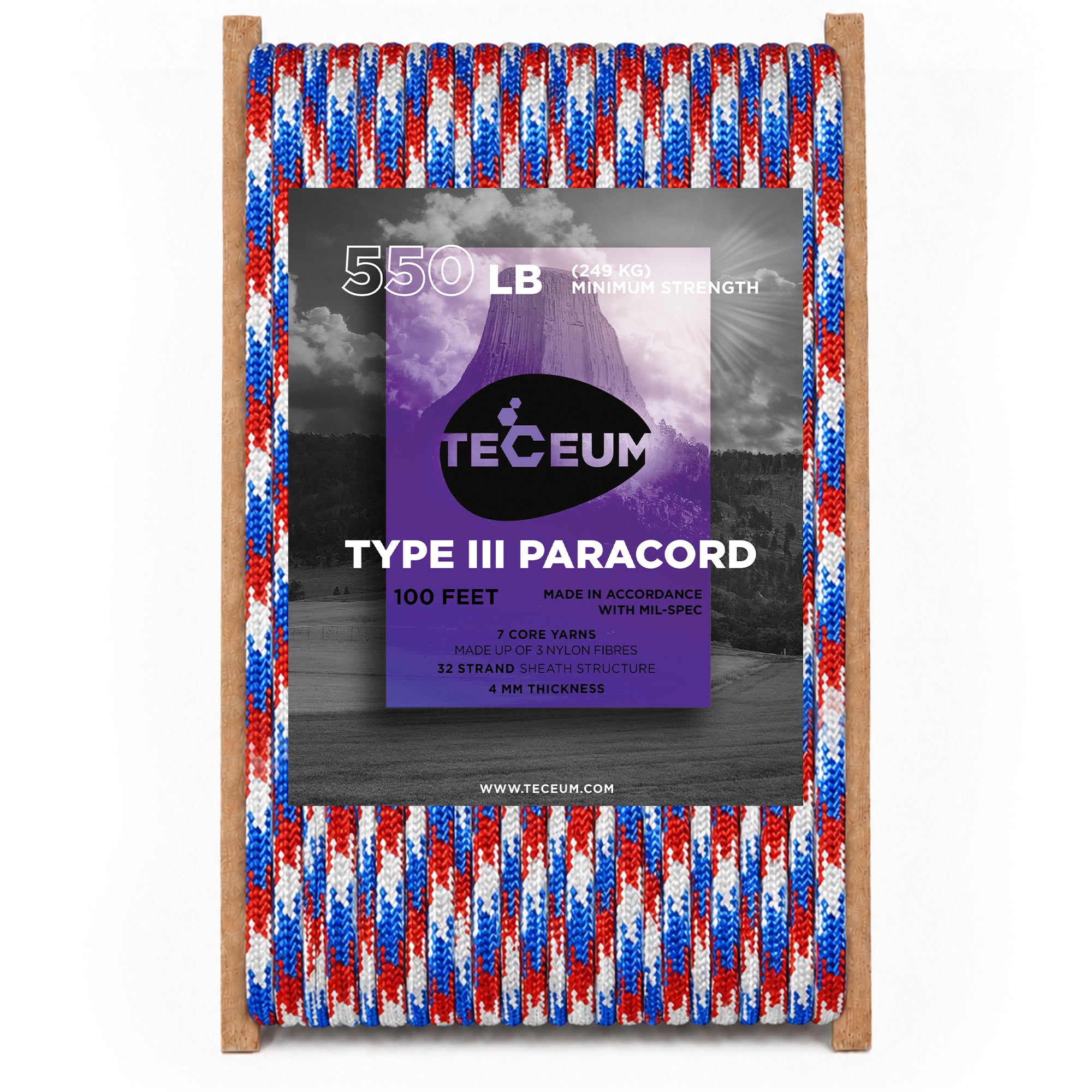 Paracord III 550 Patriot – 100 ft - image 1