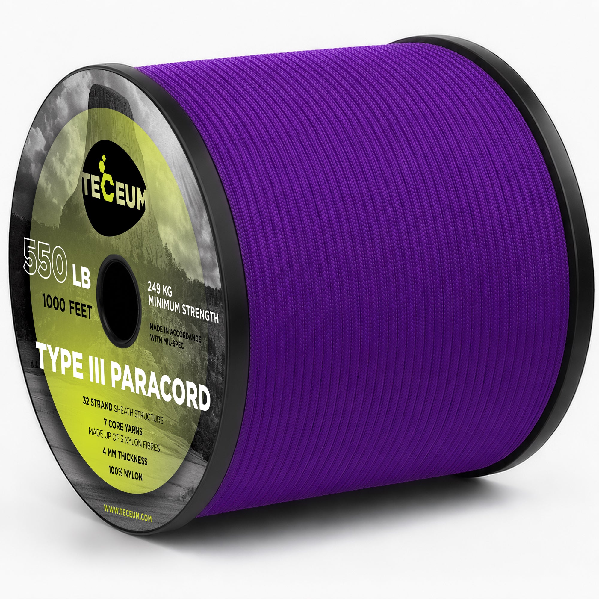Paracord III 550 Purple – 1000 ft - image 1