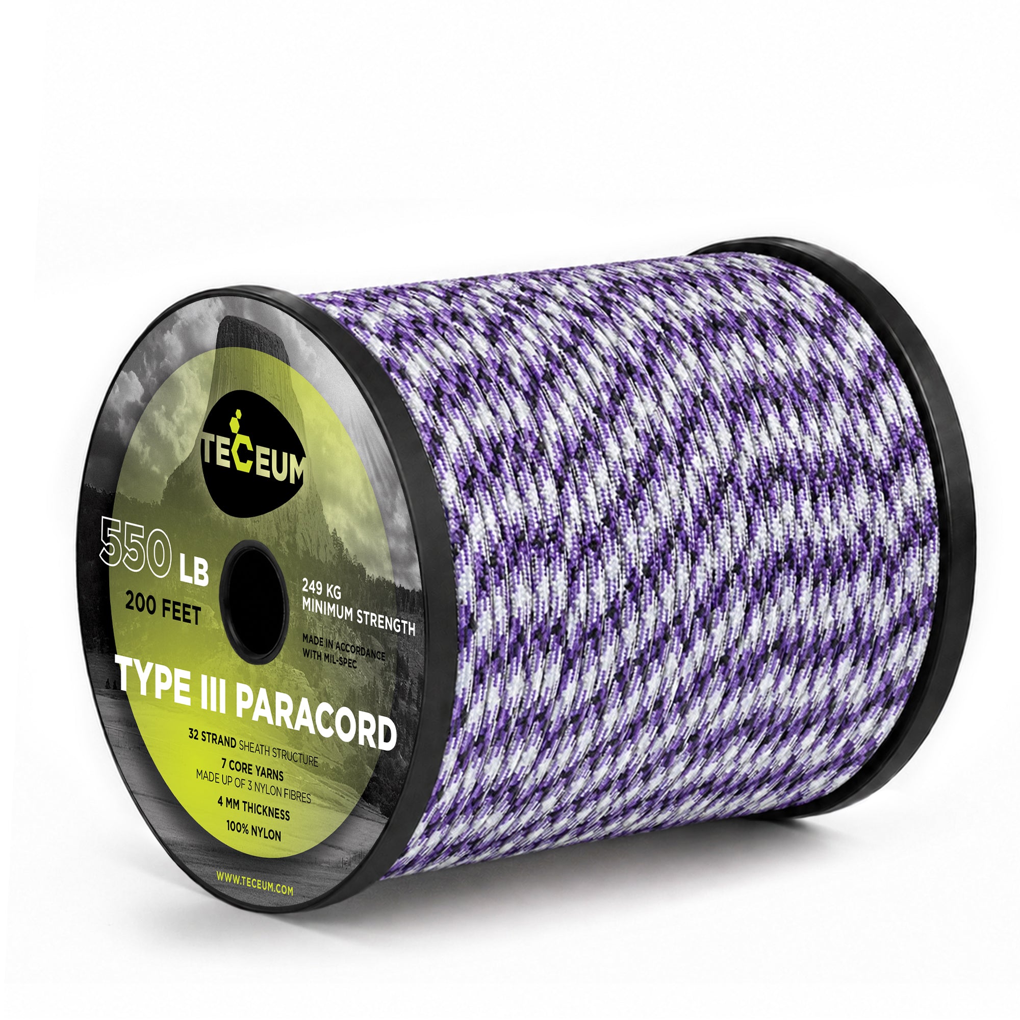 Paracord III 550 Purple Snake – 200 ft - image 1