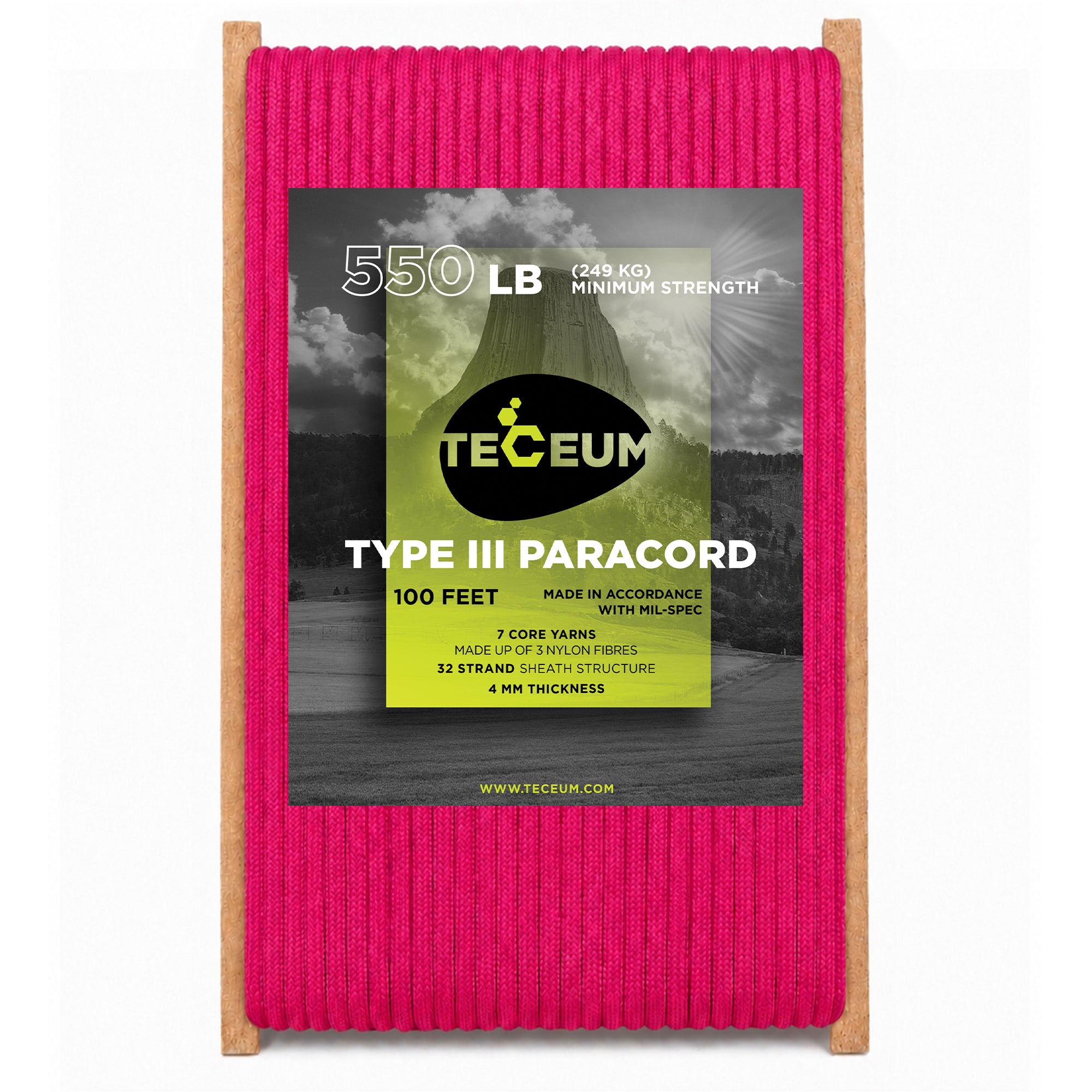Paracord III 550 Sofit Pink – 100 ft - image 1