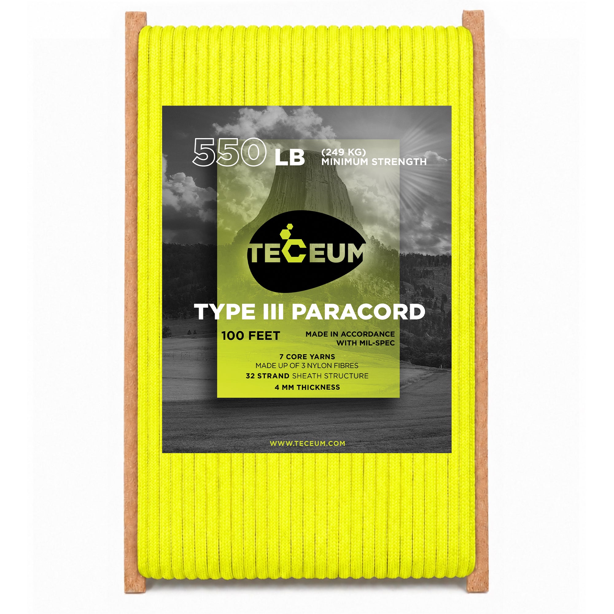 Paracord III 550 Sofit Yellow – 100 ft - image 1