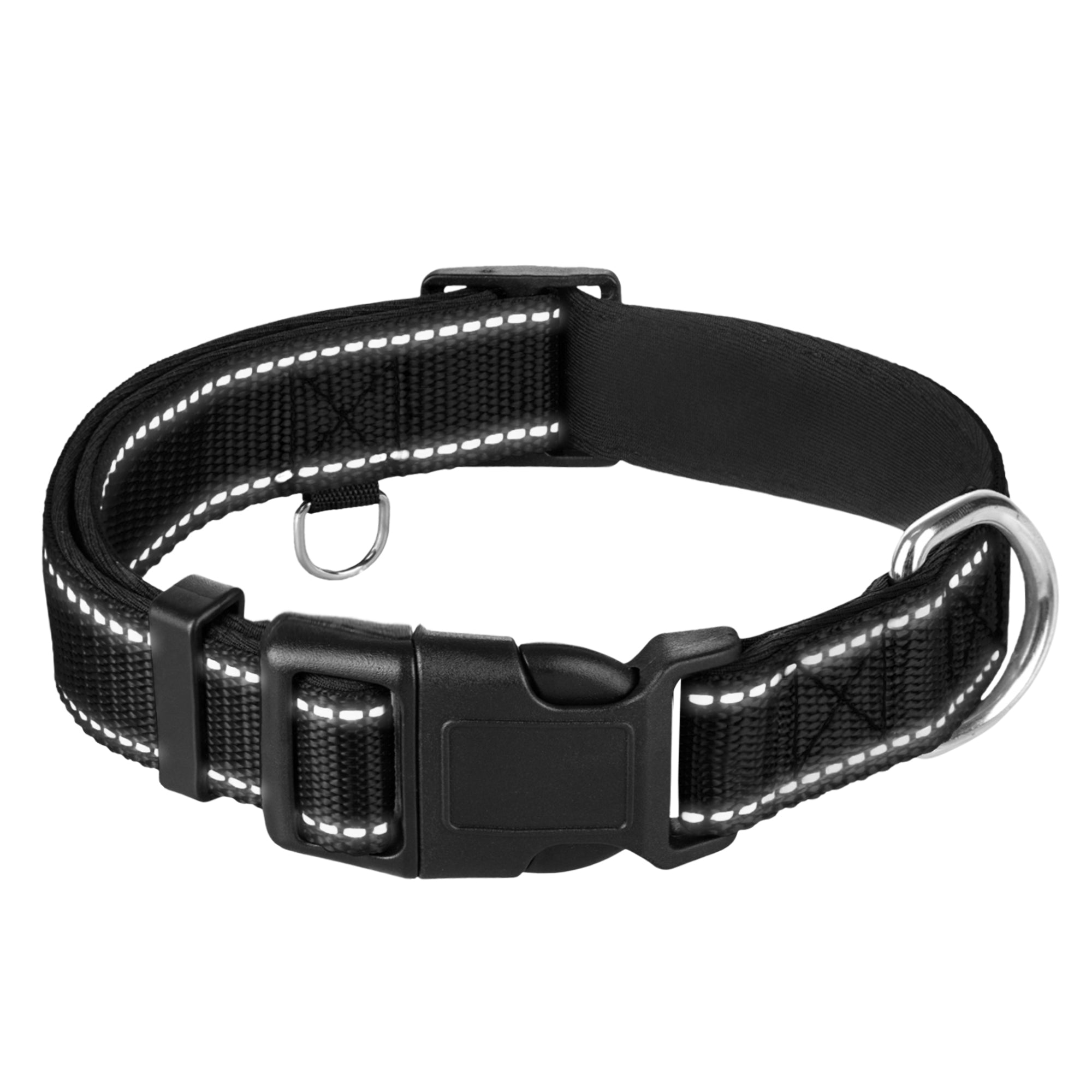 Reflective Dog Collar - 1  1/4" - S - Black - image 1