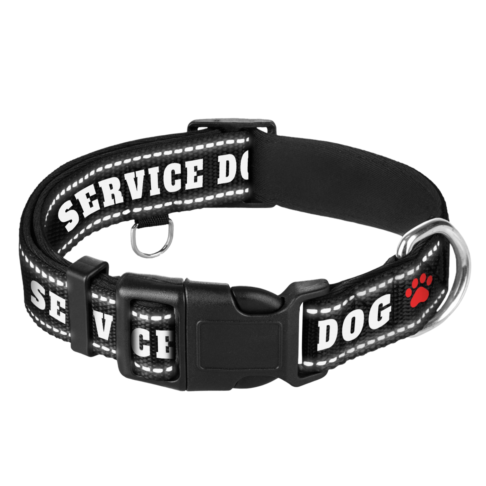 Reflective Dog Collar - 3/4" - S - Black - Service Dog - image 1