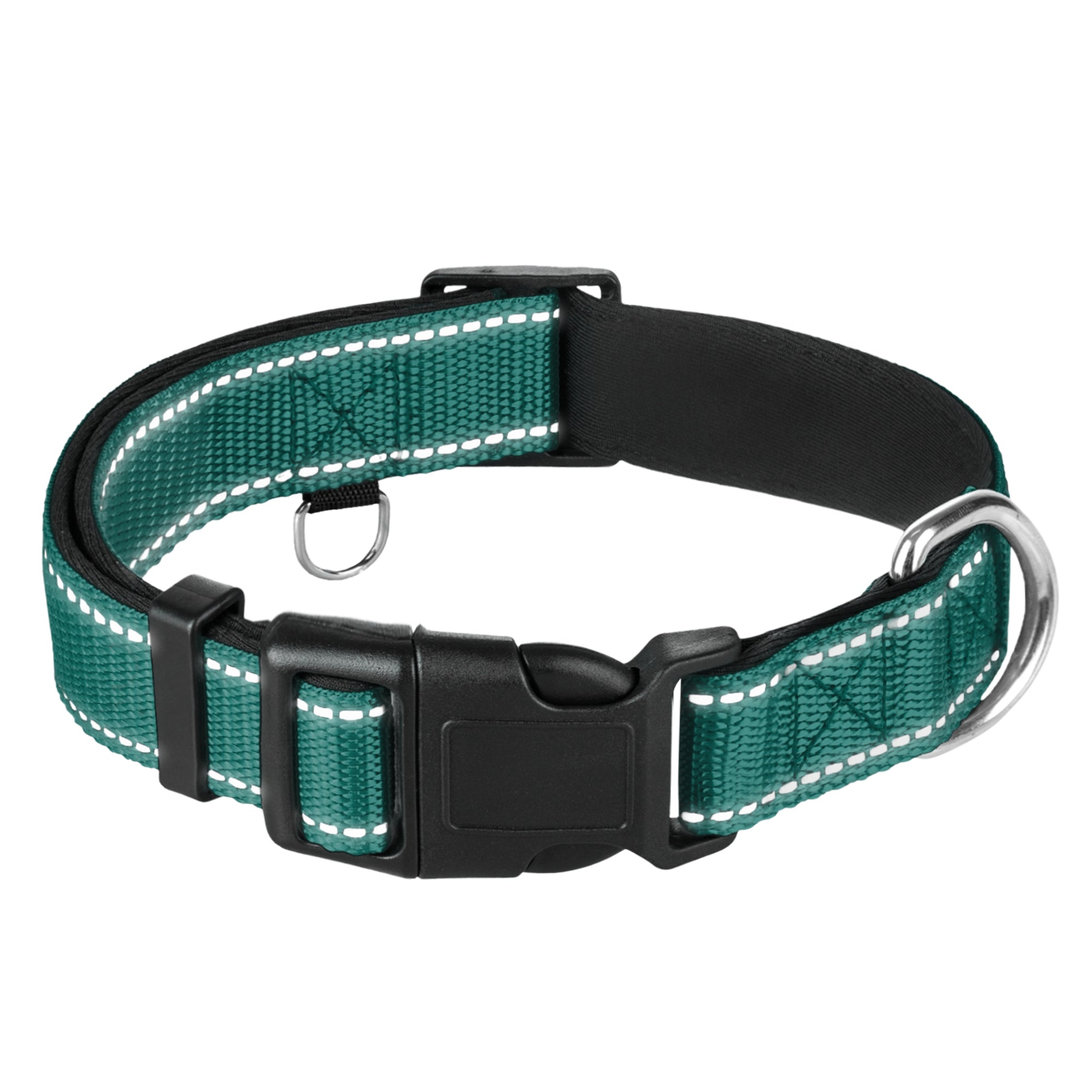 Reflective Dog Collar - 3/4" - S - Dark Emerald Green - image 1