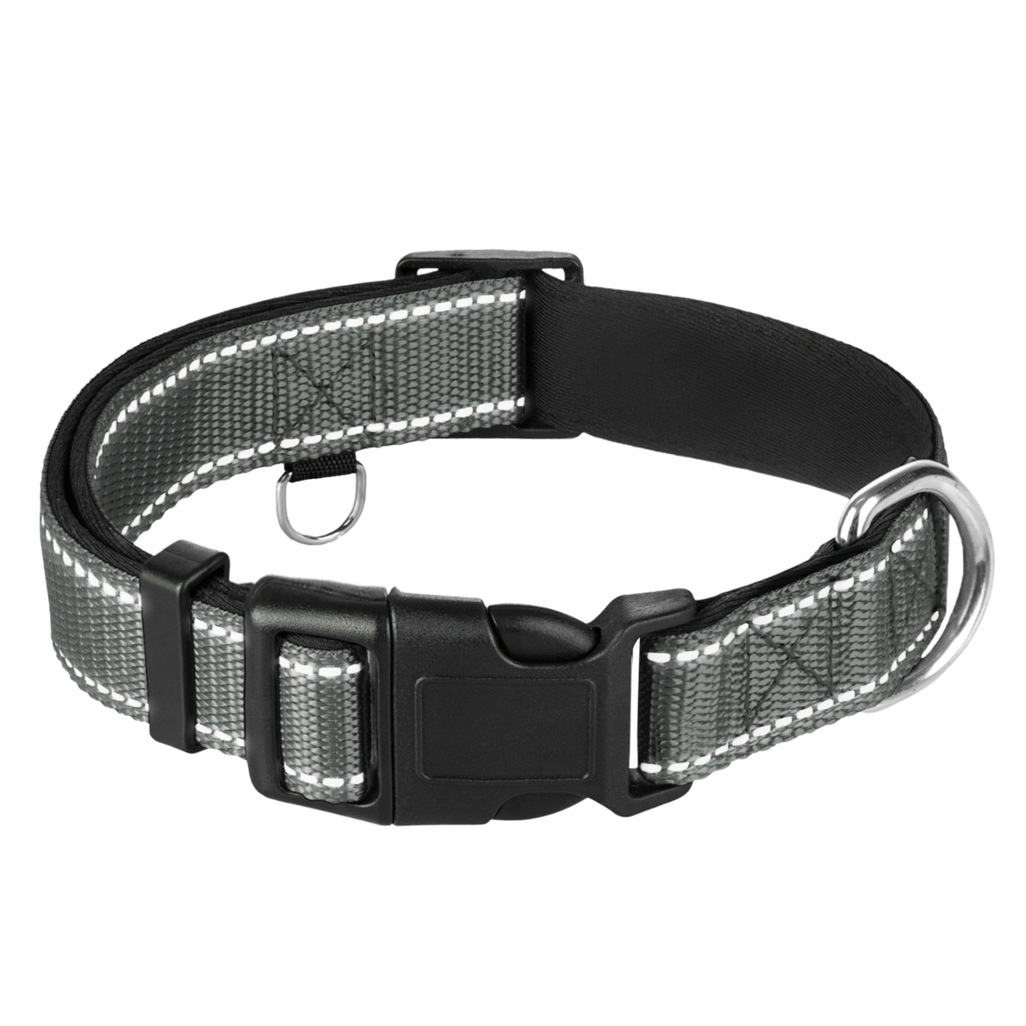 Reflective Dog Collar - 3/4" - S - Gray - image 1