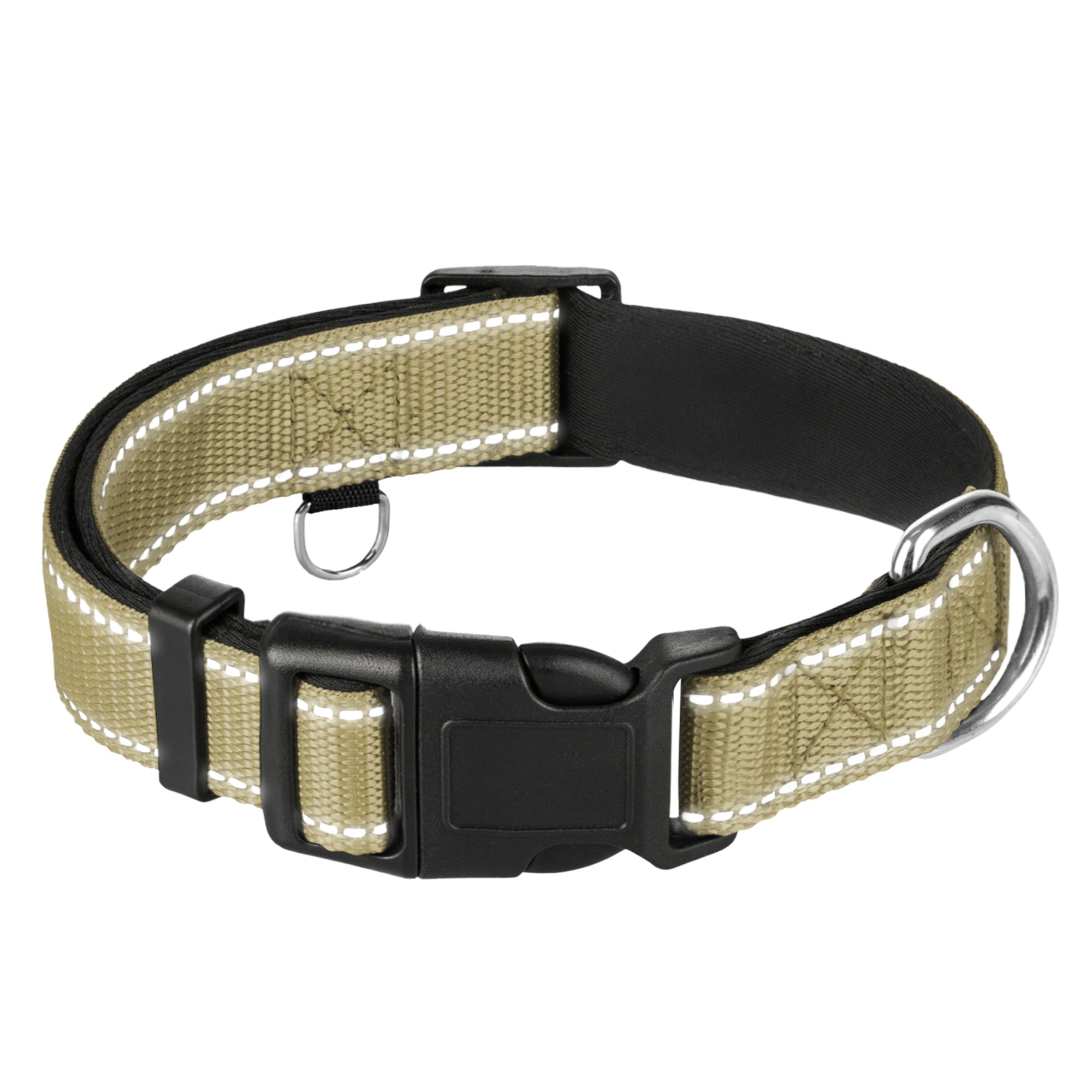 Reflective Dog Collar - 3/4" - S - Olive - image 1