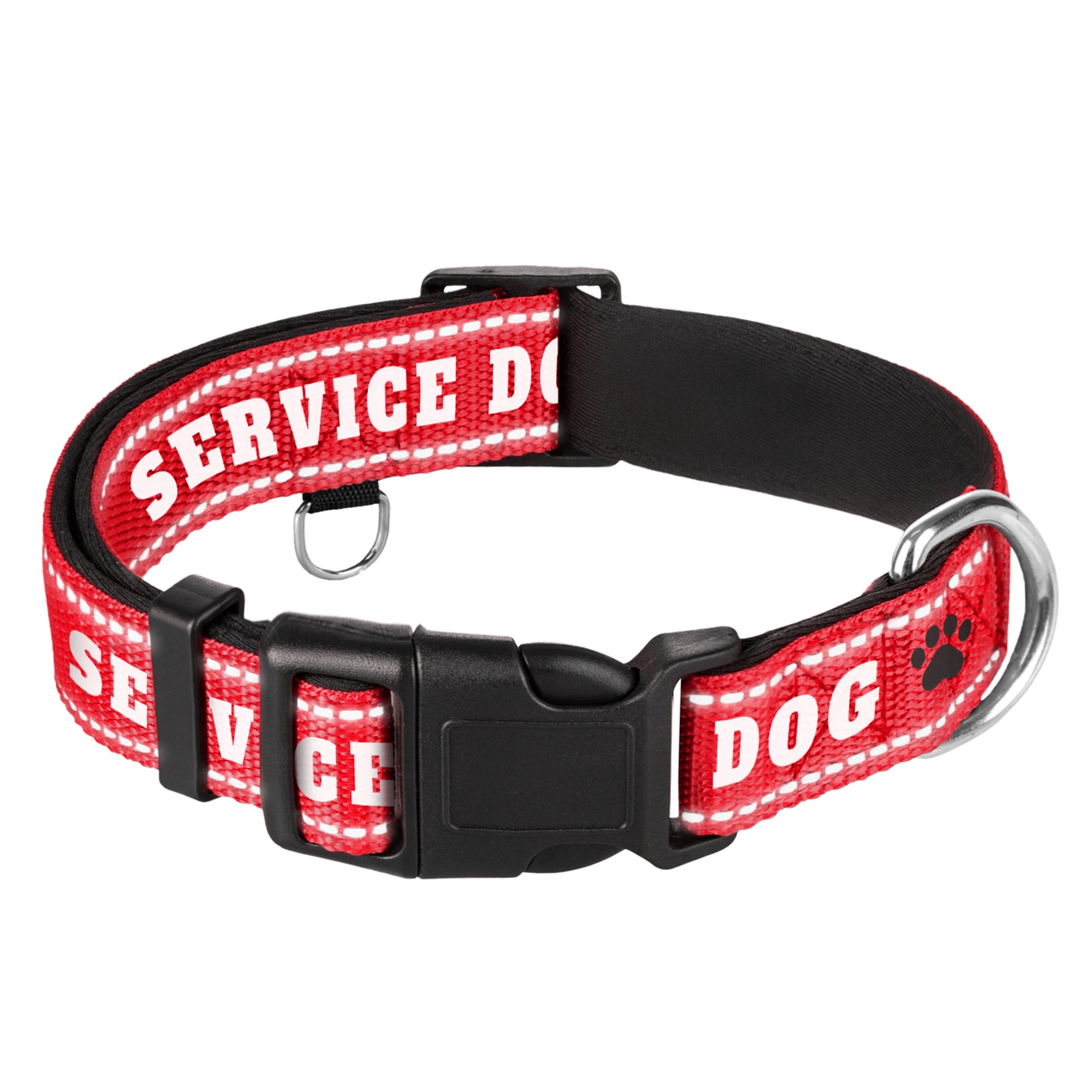 Reflective Dog Collar - 3/4" - S - Red - Service Dog - image 1