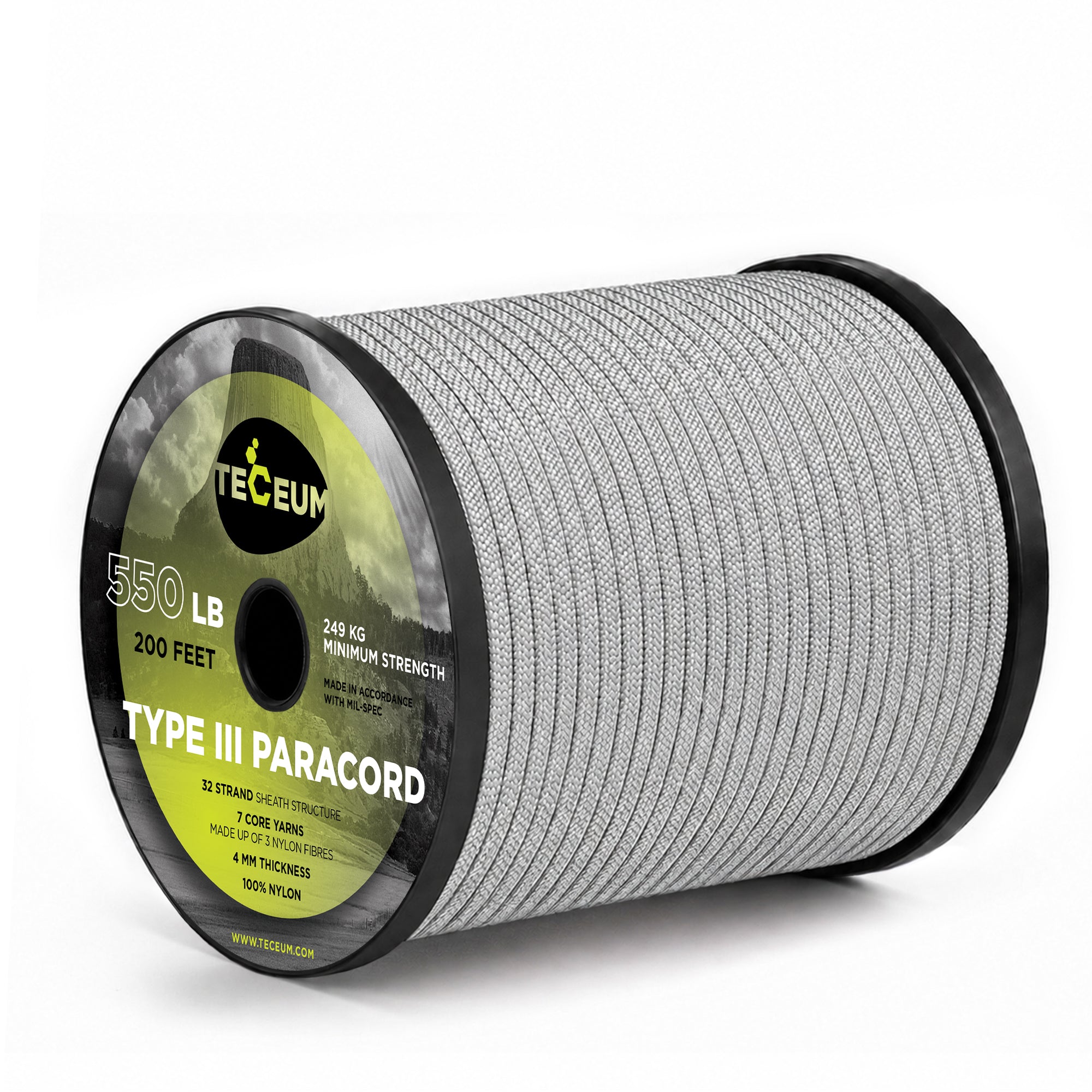 Paracord III 550 Silver Grey – 200 ft - image 1