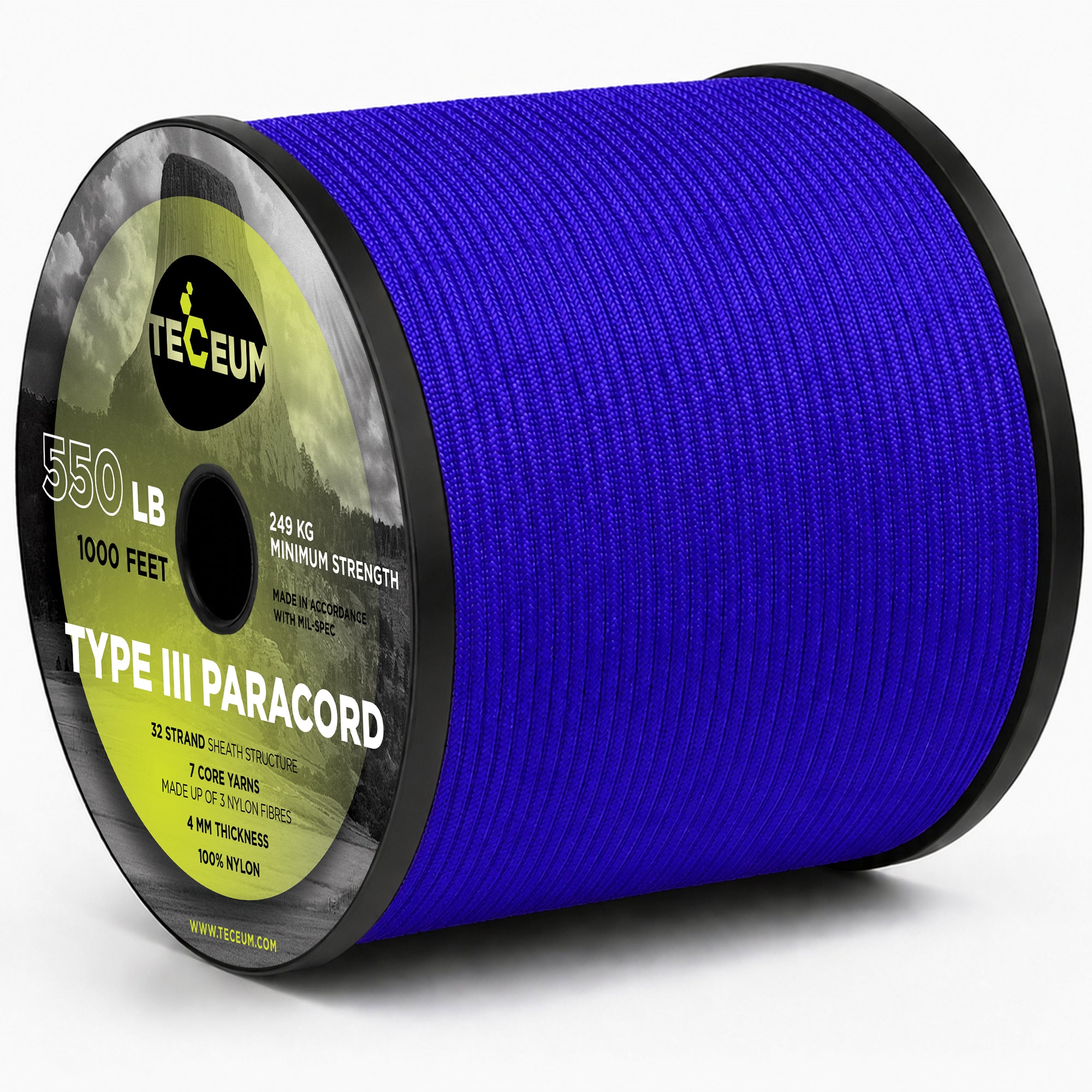 Paracord III 550 Simple Blue – 1000 ft - image 1