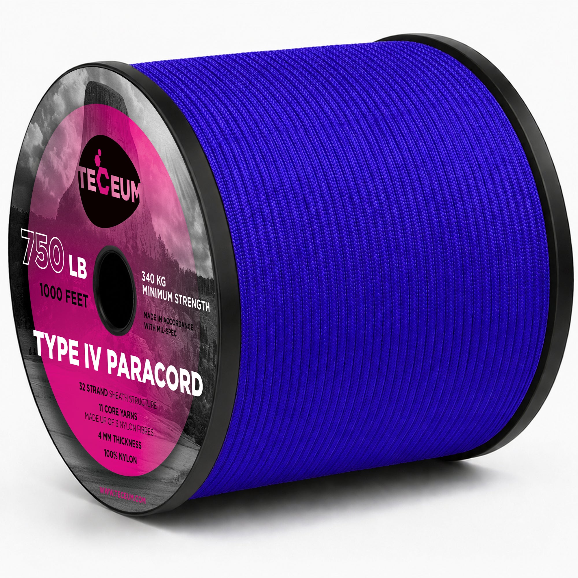 Paracord IV 750 Simple Blue (prev. Blue) – 1000 ft - image 1