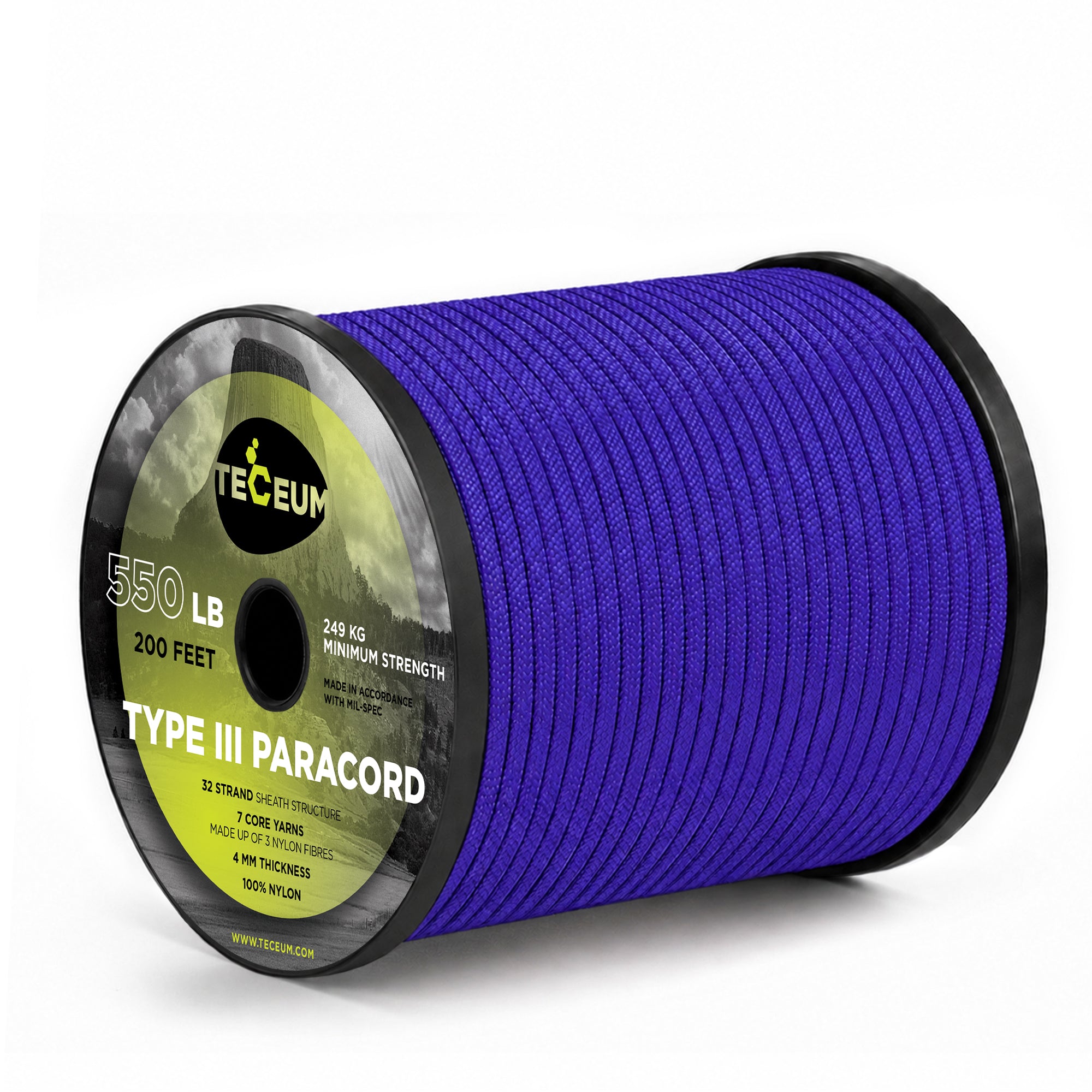 Paracord III 550 Simple Blue – 200 ft - image 1