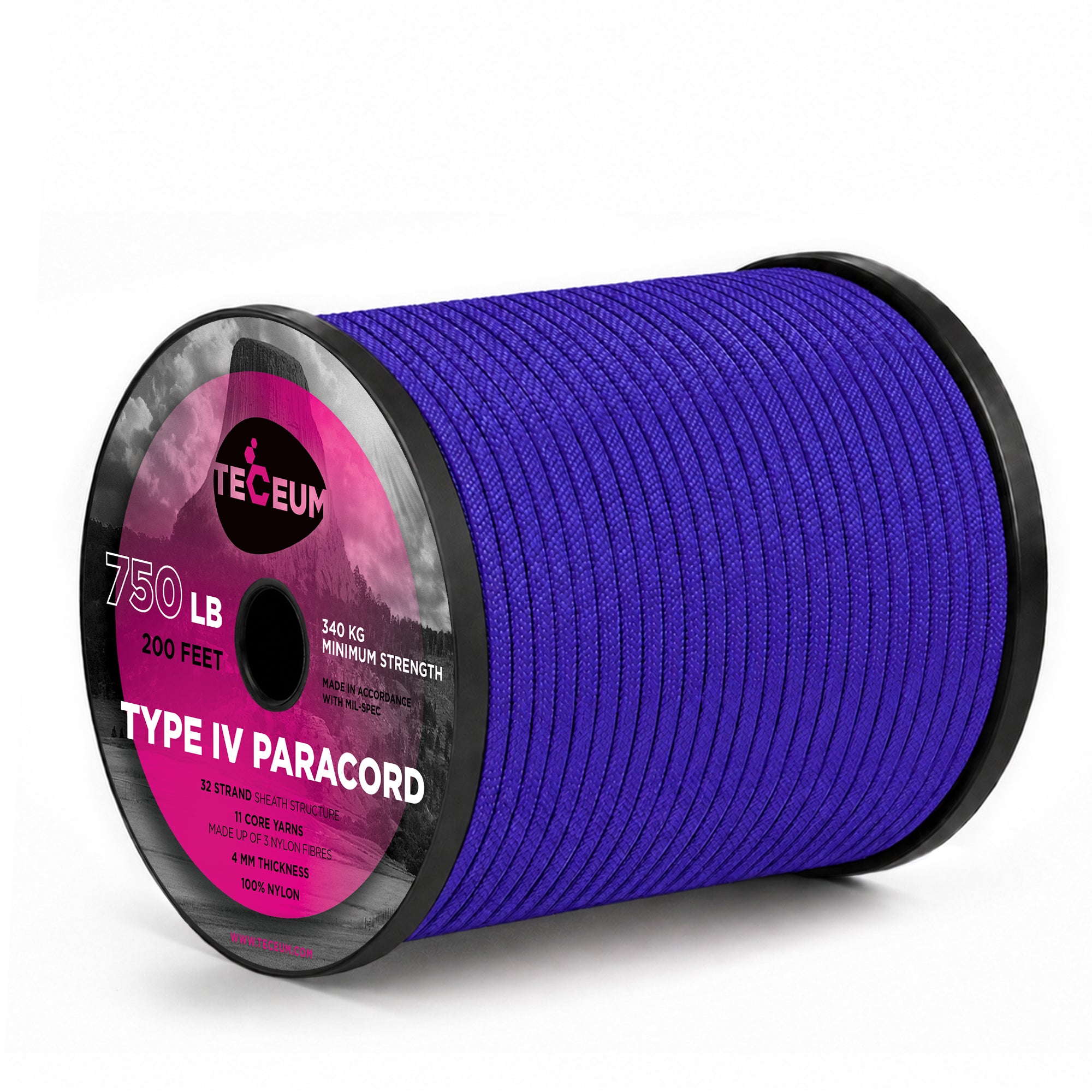 Paracord IV 750 Simple Blue (prev. Blue) – 200 ft - image 1