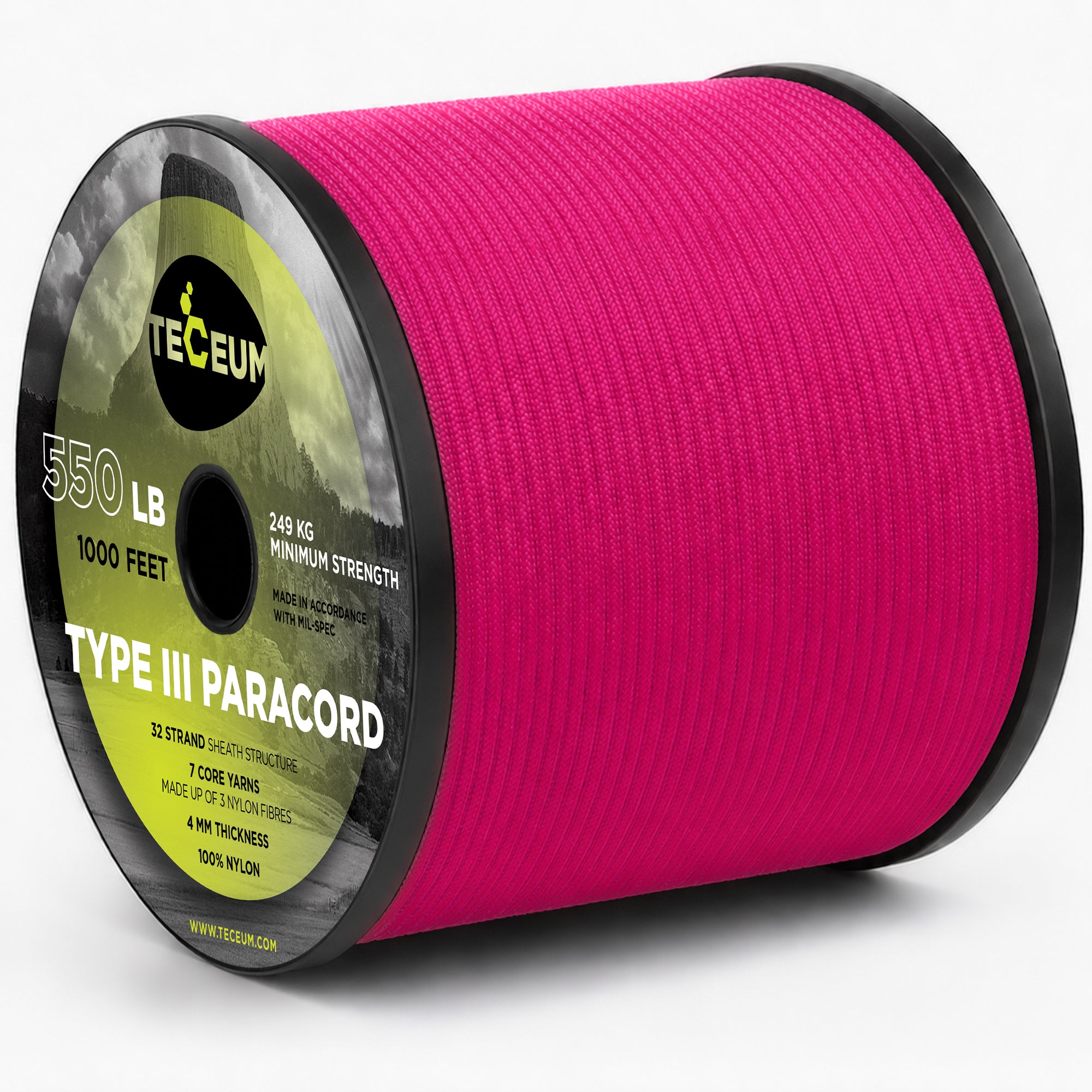 Paracord III 550 Sofit Pink – 1000 ft - image 1