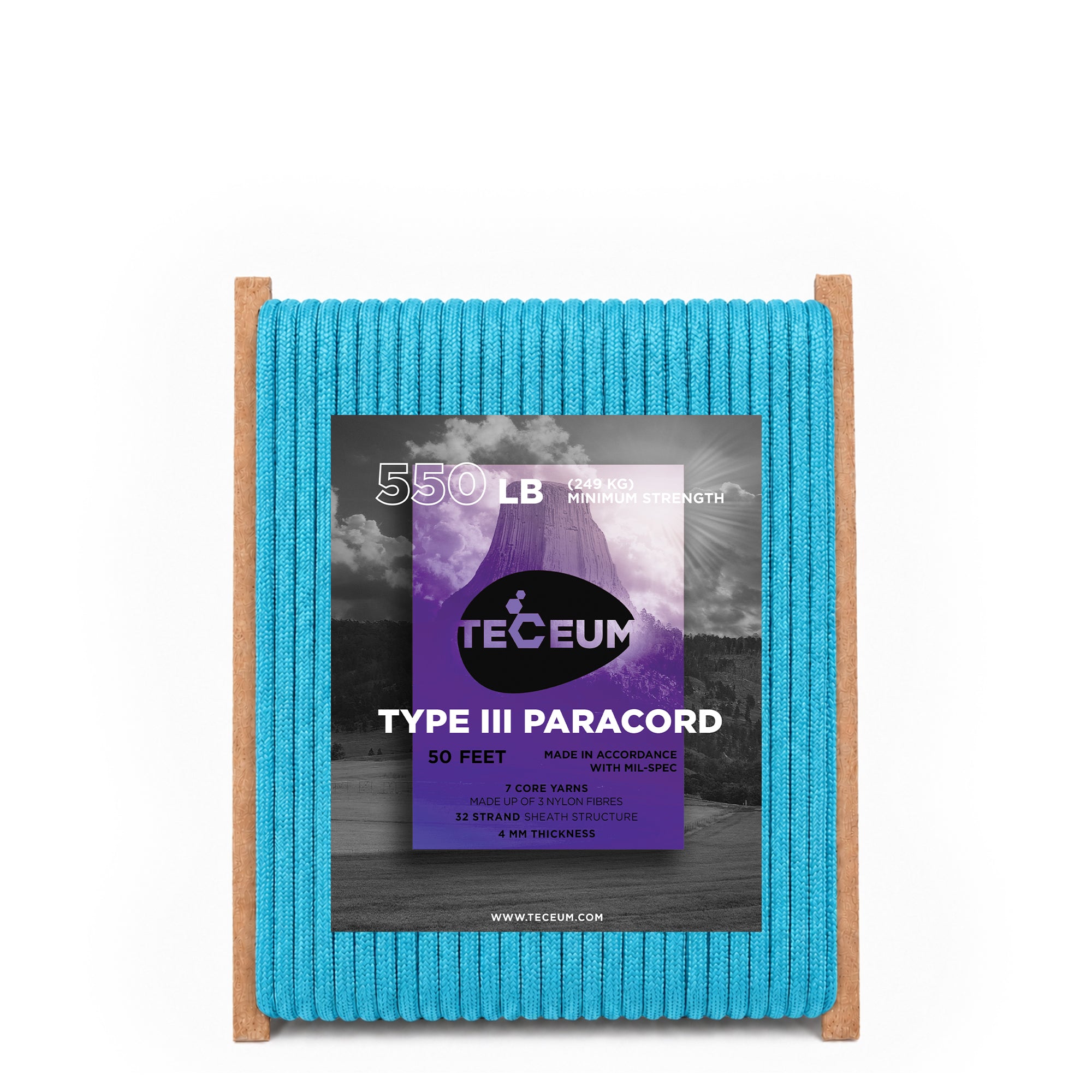 Paracord III 550 Turquoise – 50 ft - image 1