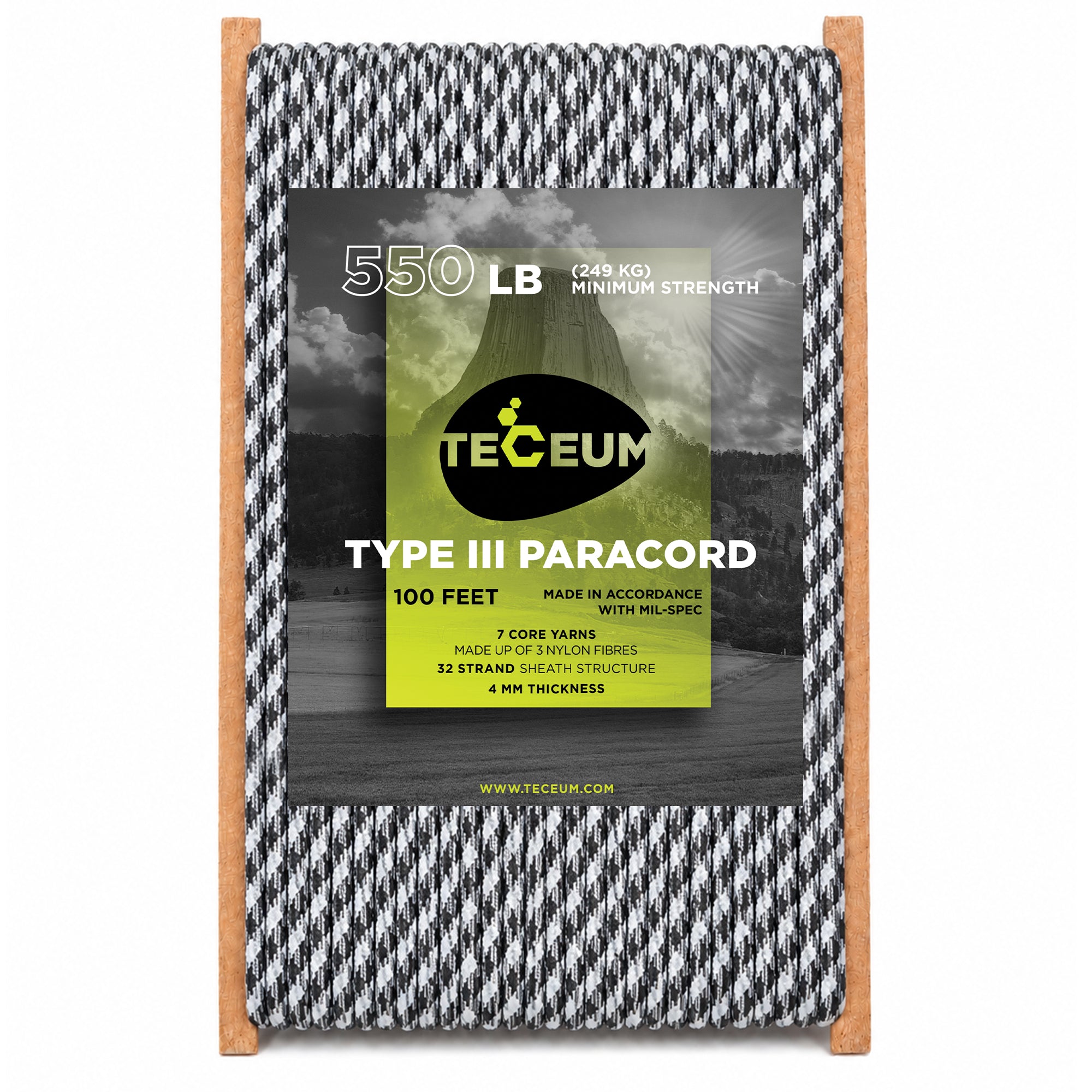 Paracord III 550 Urban Camo (prev. Black&White) – 100 ft - image 1