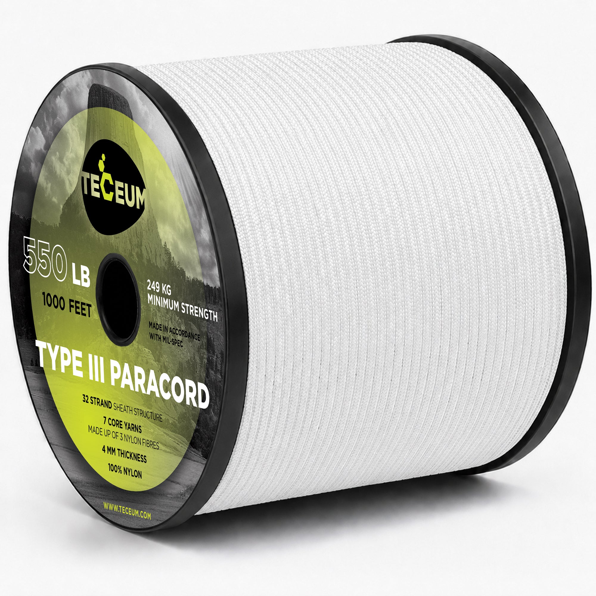 Paracord III 550 White – 1000 ft - image 1