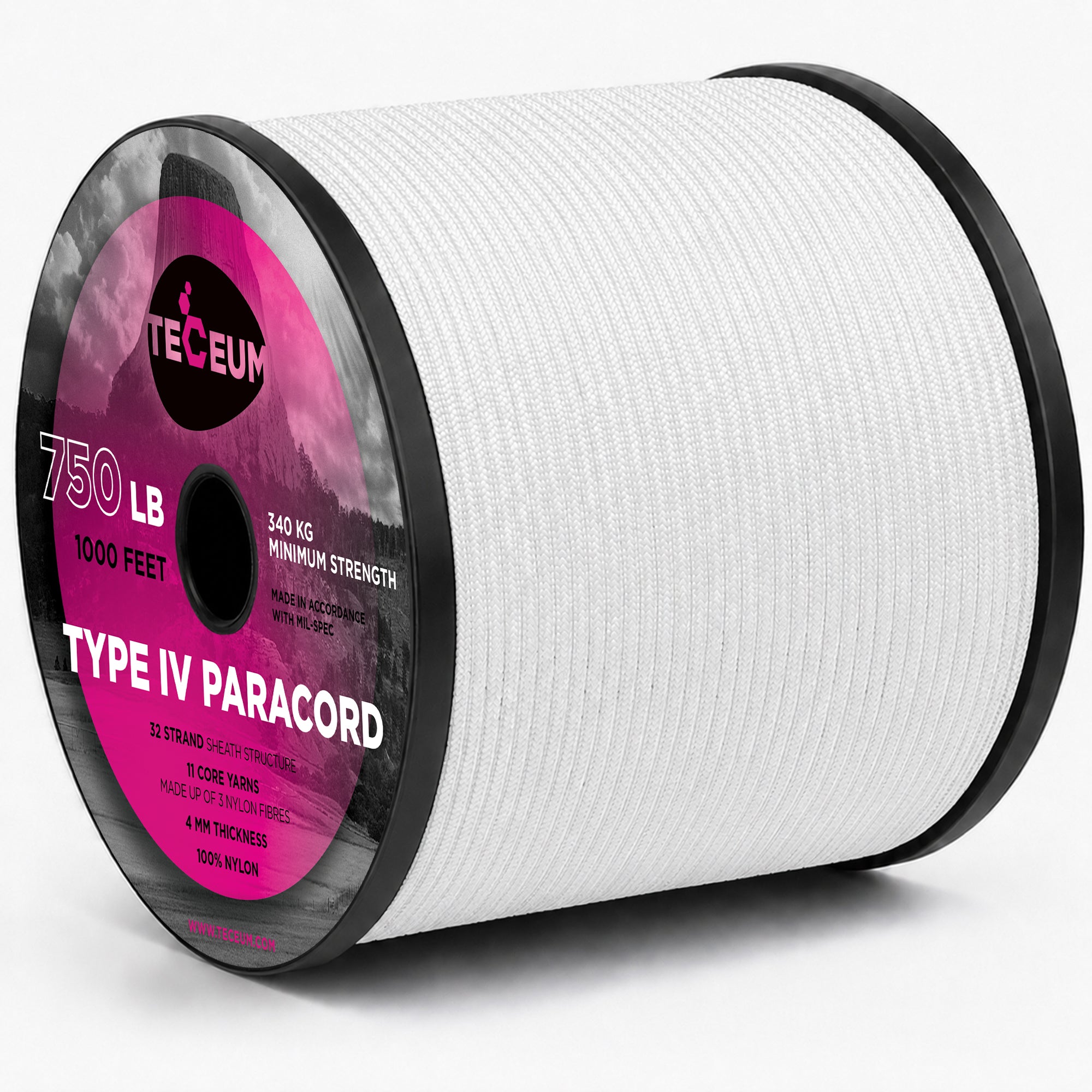 Paracord IV 750 White – 1000 ft - image 1