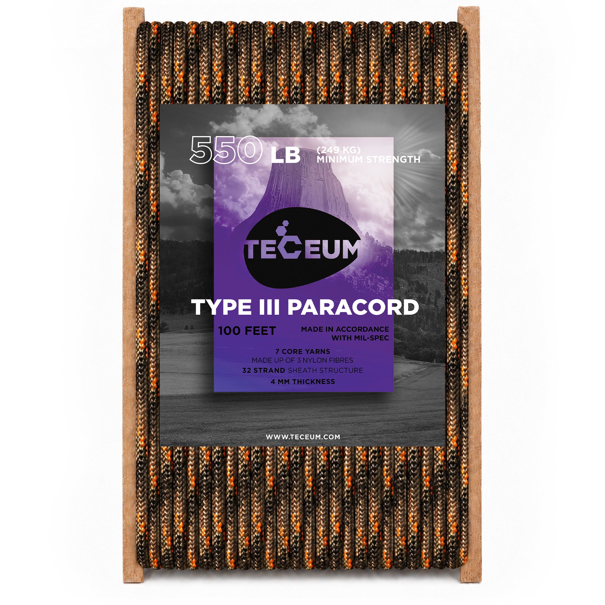 Paracord III 550 Woodland Camo – 100 ft - image 1
