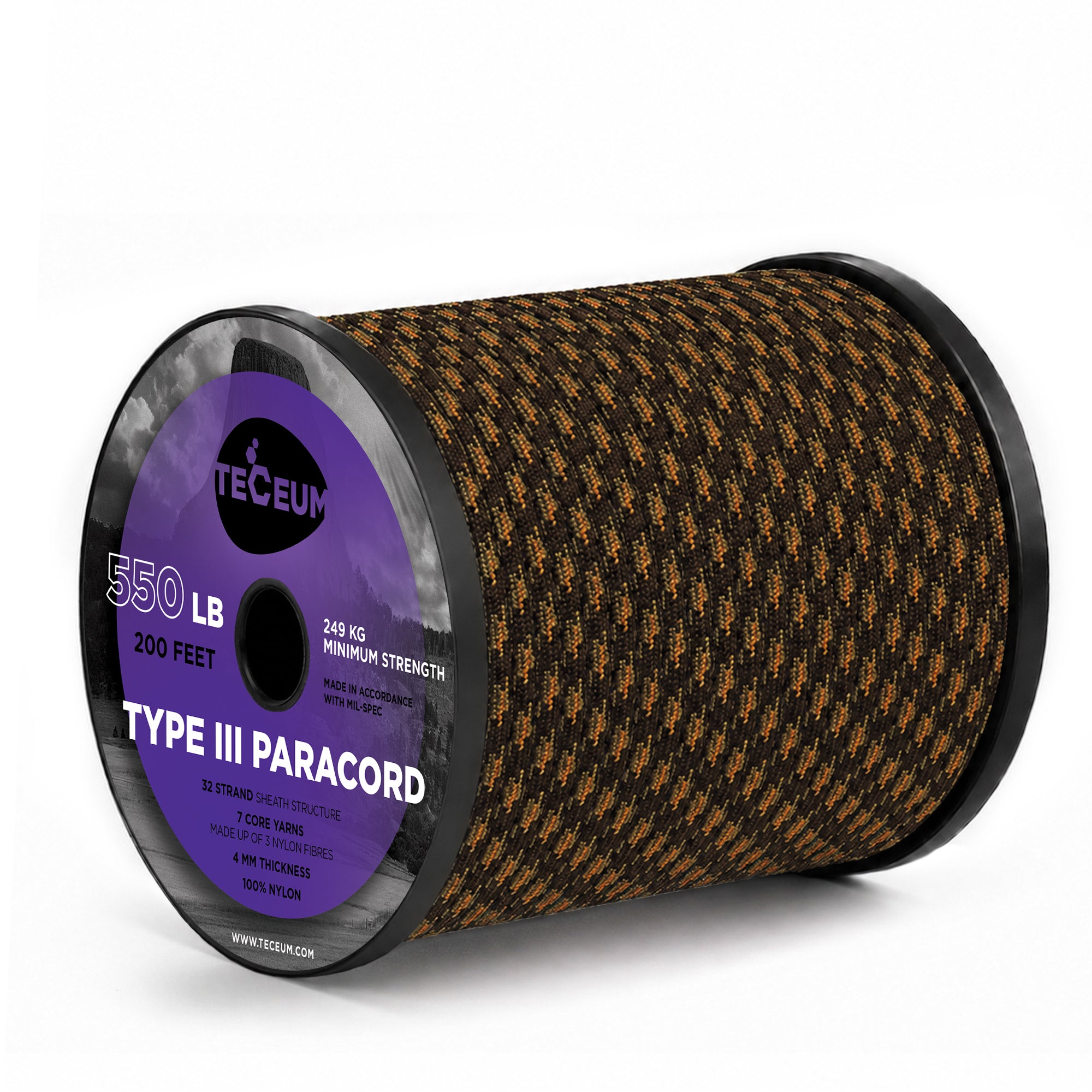 Paracord III 550 Woodland Camo – 200 ft - image 1