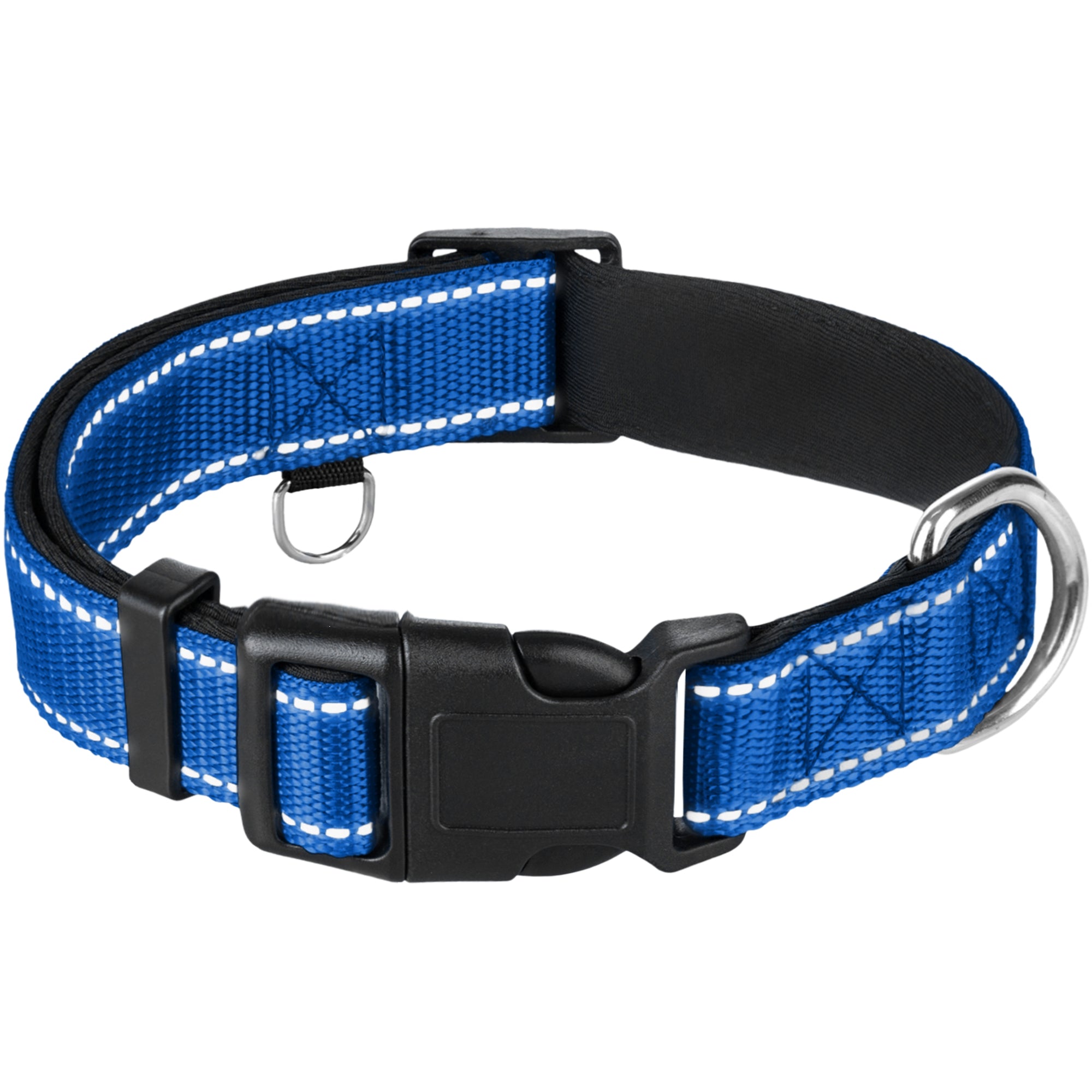 Reflective Dog Collar - 1  1/4" - XL - Navy blue - image 1