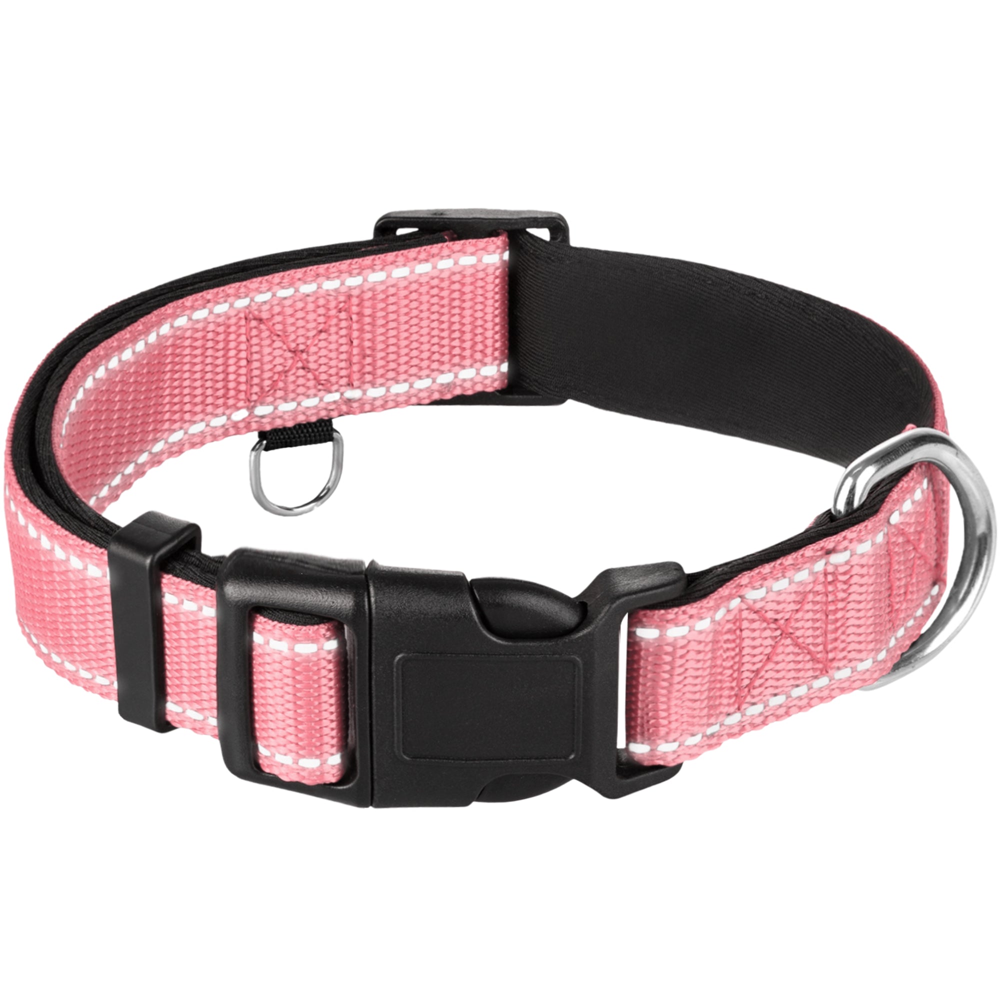 Reflective Dog Collar - 1  1/4" - XL - Pink - image 1