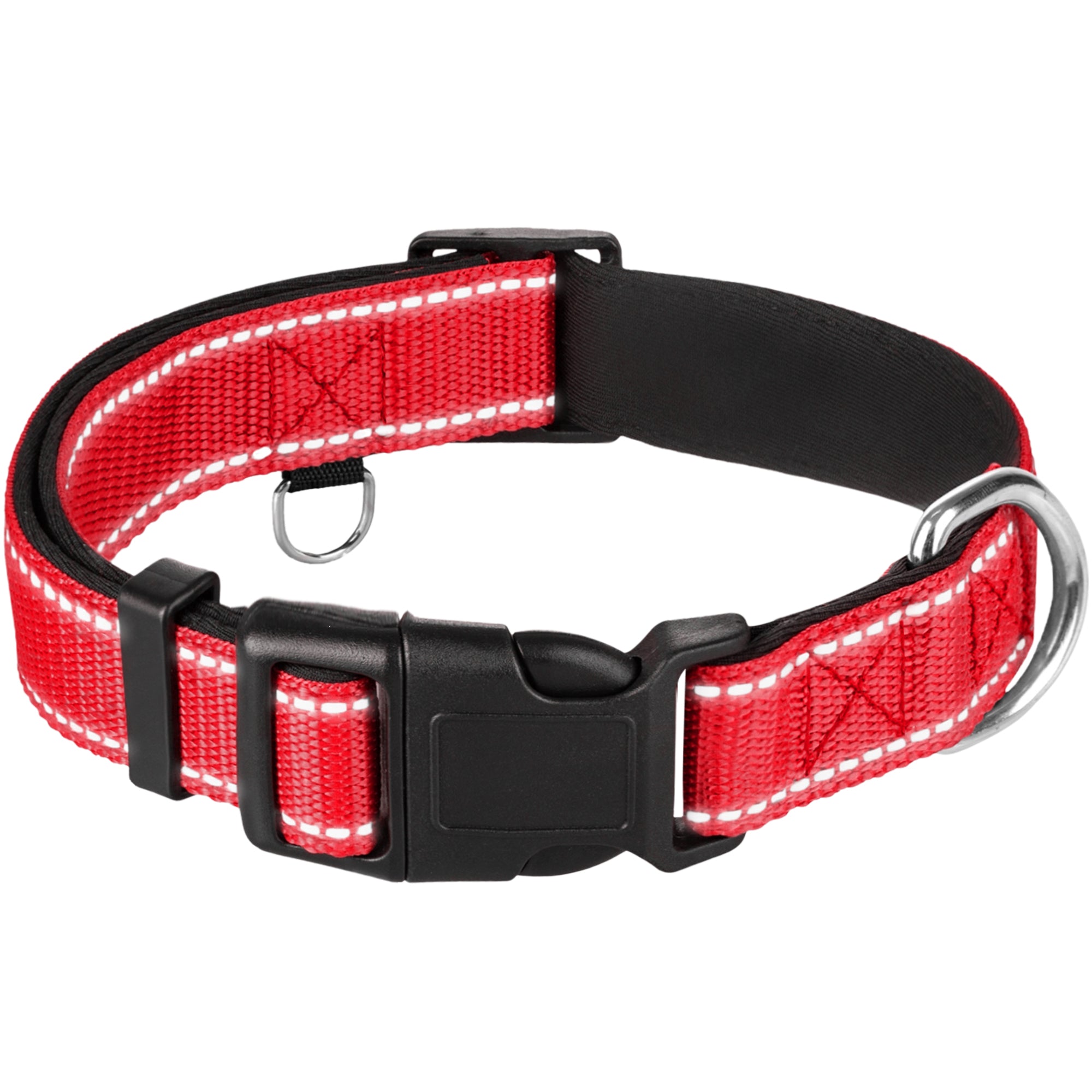 Reflective Dog Collar - 1  1/4" - XL - Red - image 1