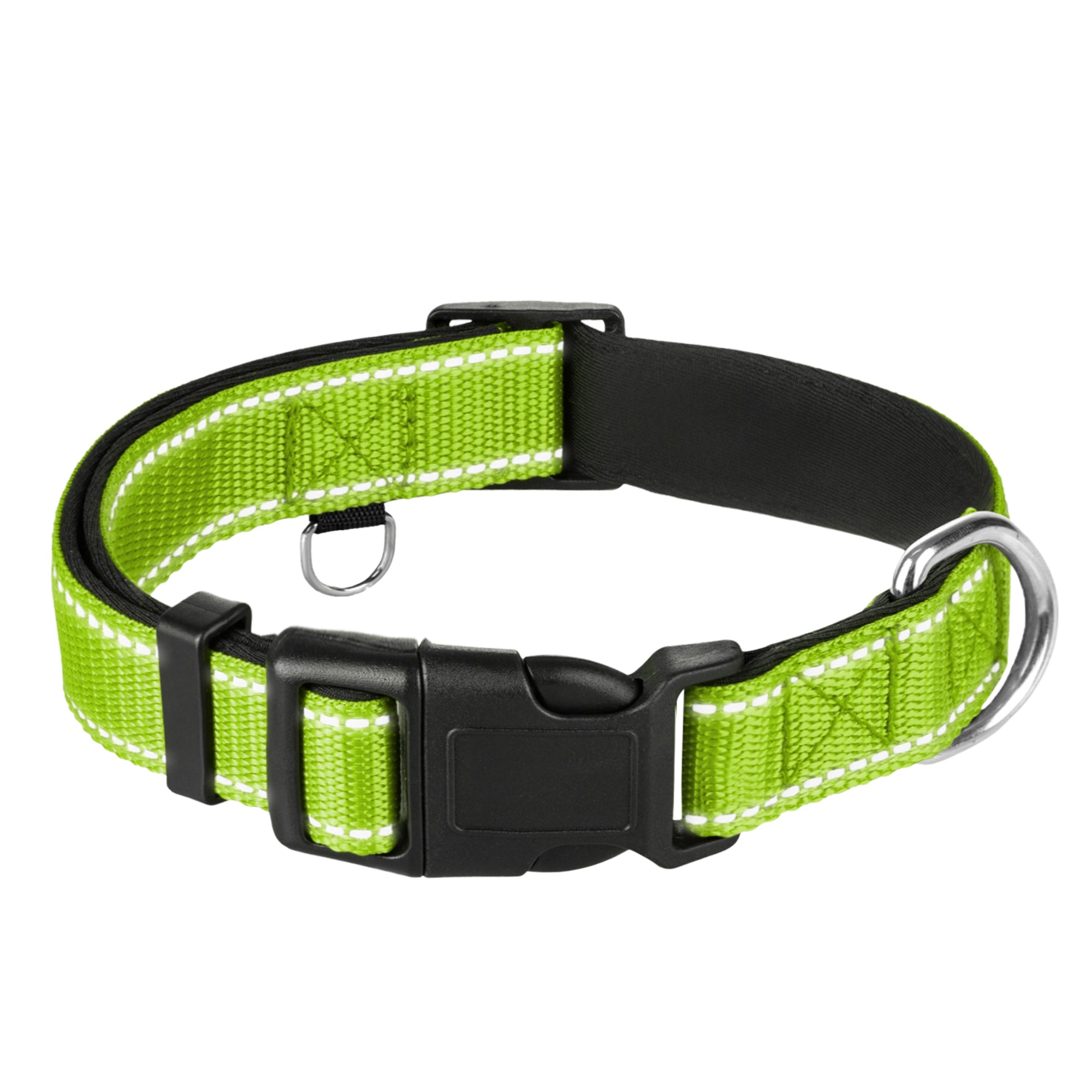 Reflective Dog Collar - 5/8" - XS - Acid Green - image 1