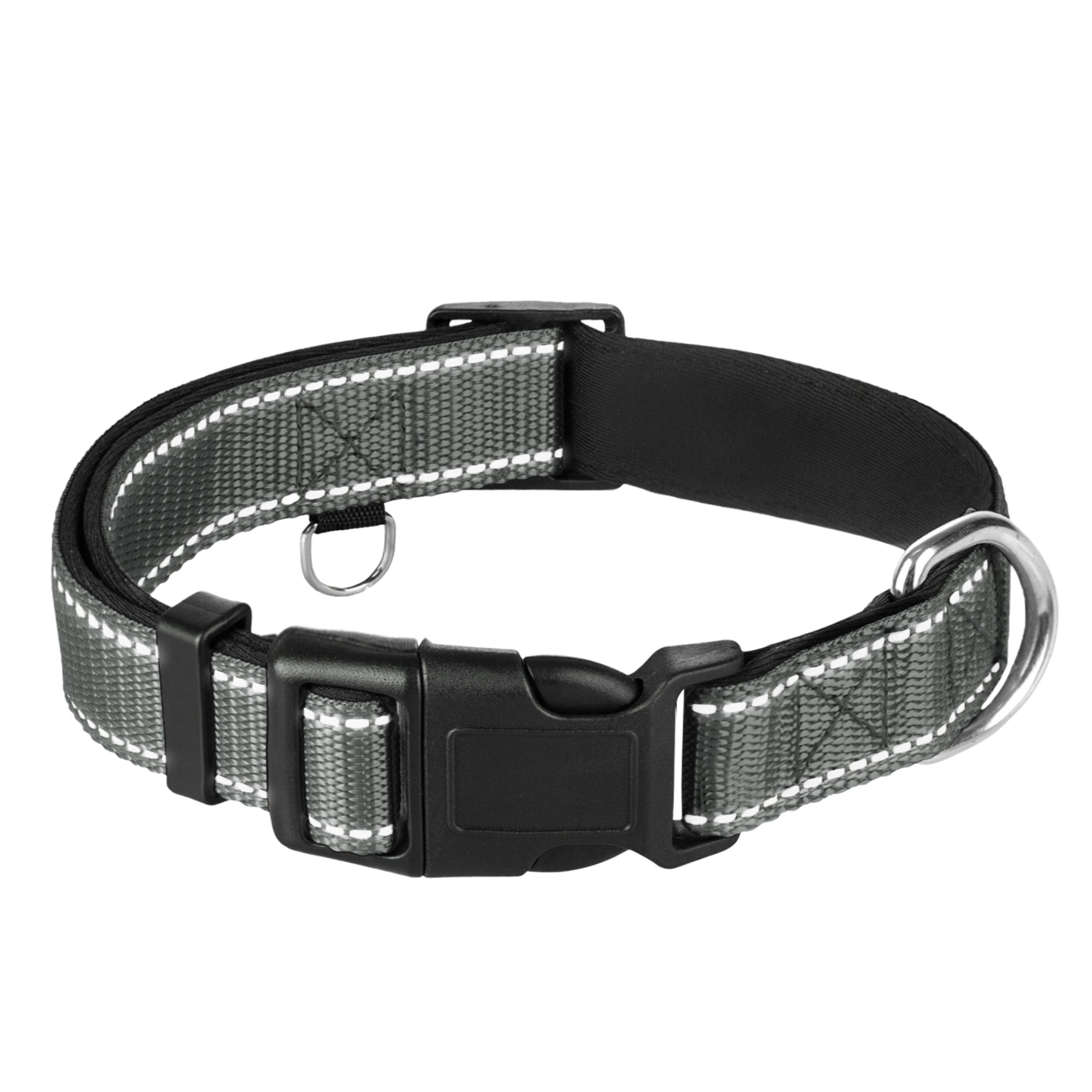 Reflective Dog Collar - 5/8" - XS - Gray - image 1