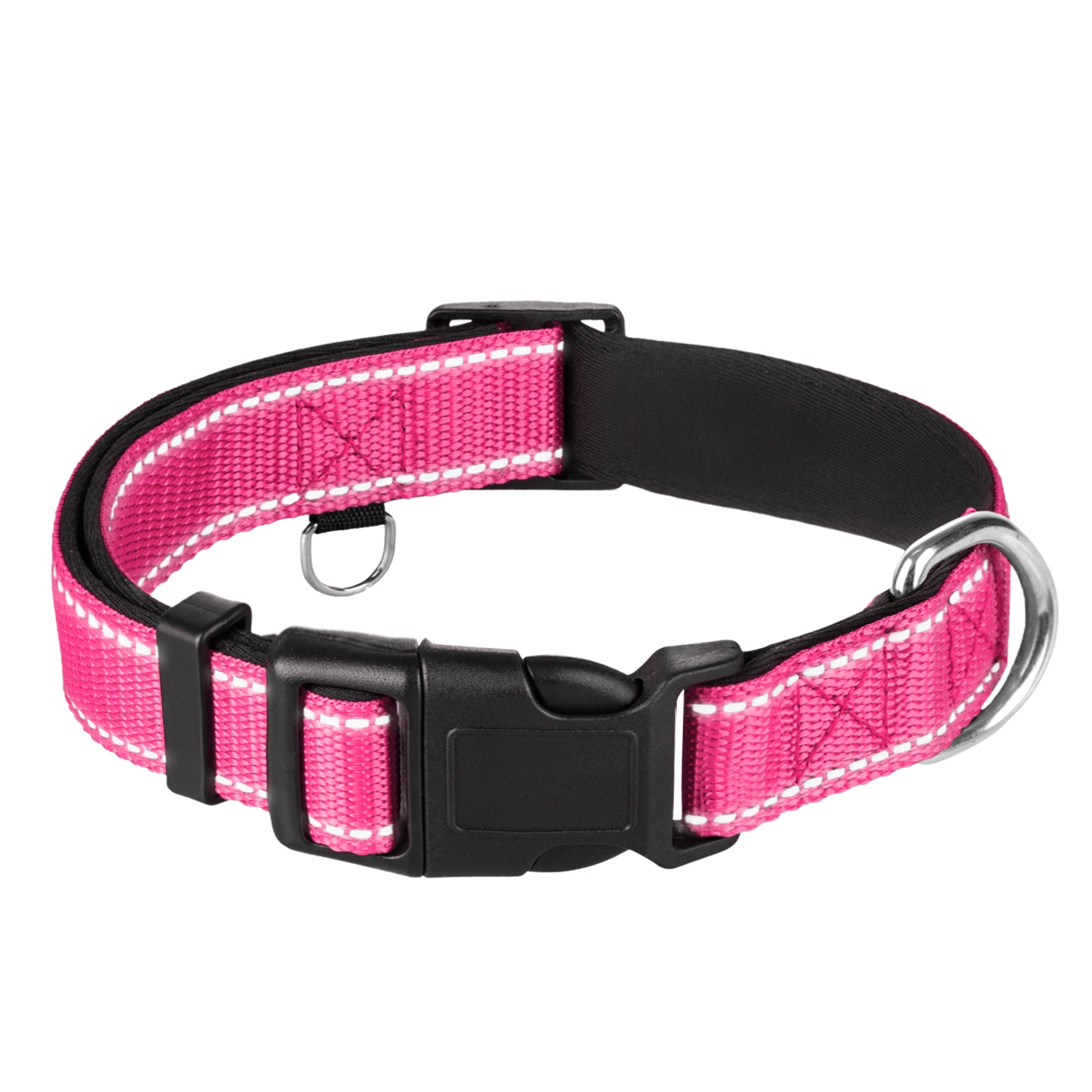 Reflective Dog Collar - 5/8" - XS - Hot Pink - image 1