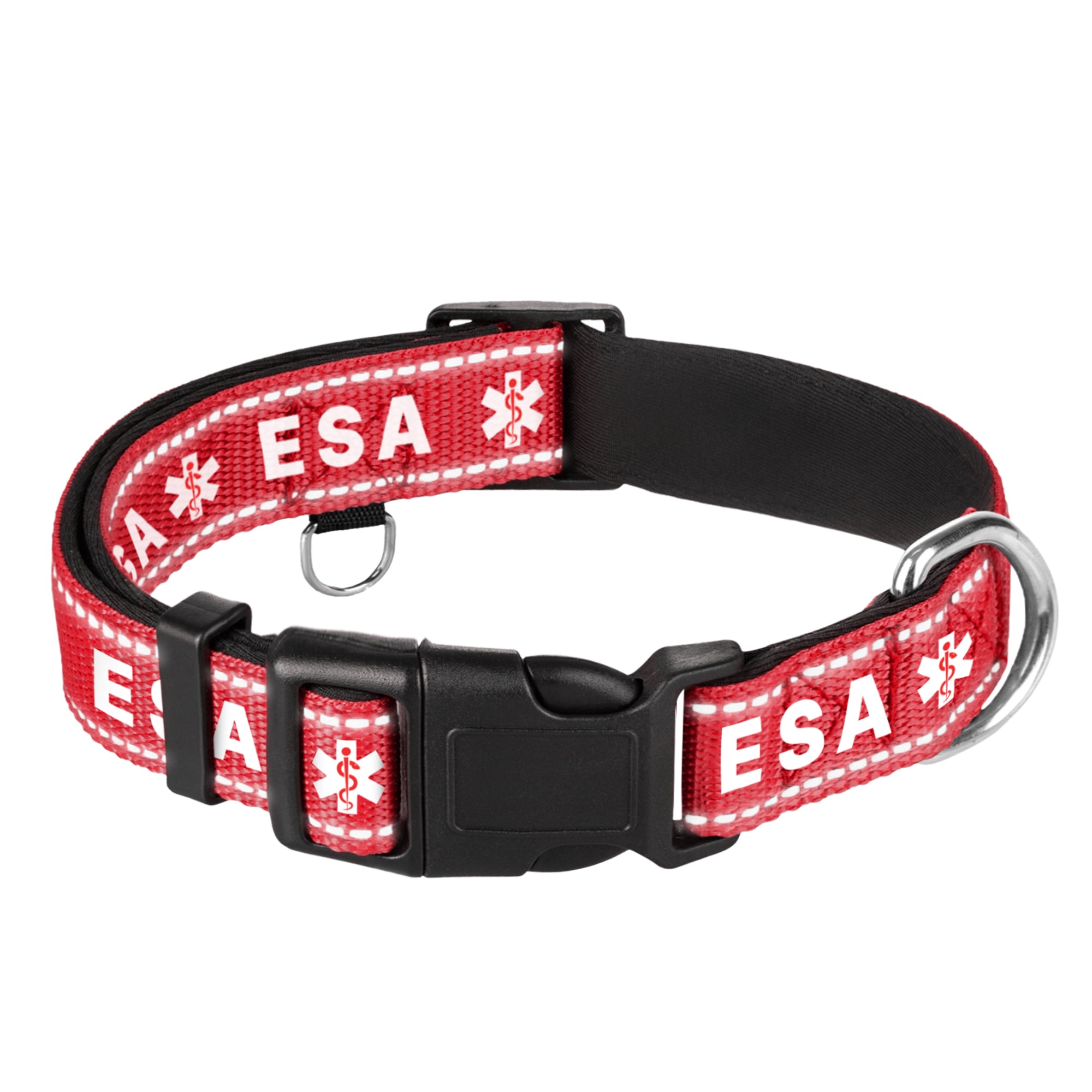 Reflective Dog Collar - 5/8" - XS - Red - ESA - image 1