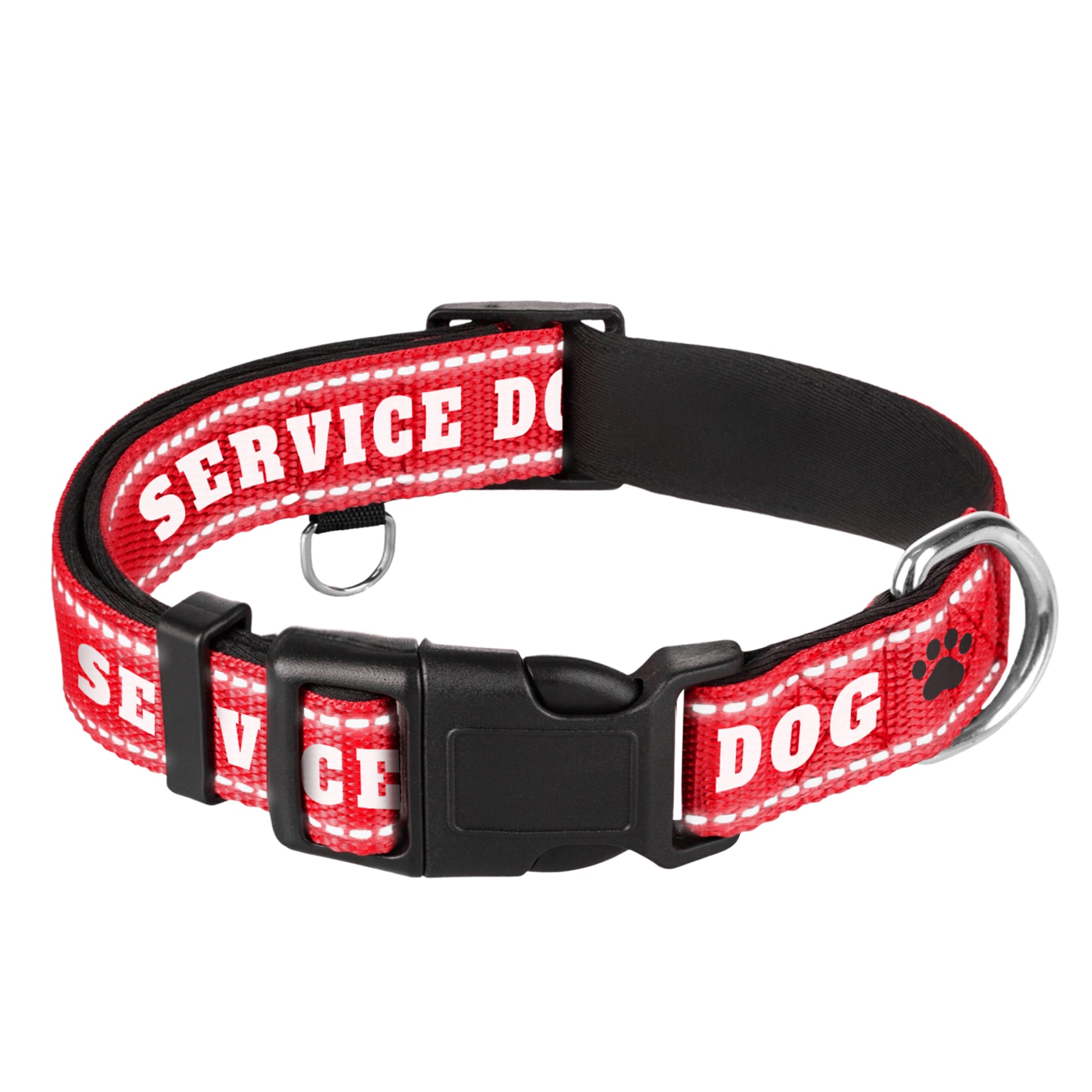 Reflective Dog Collar - 5/8" - XS - Red - Service Dog - image 1
