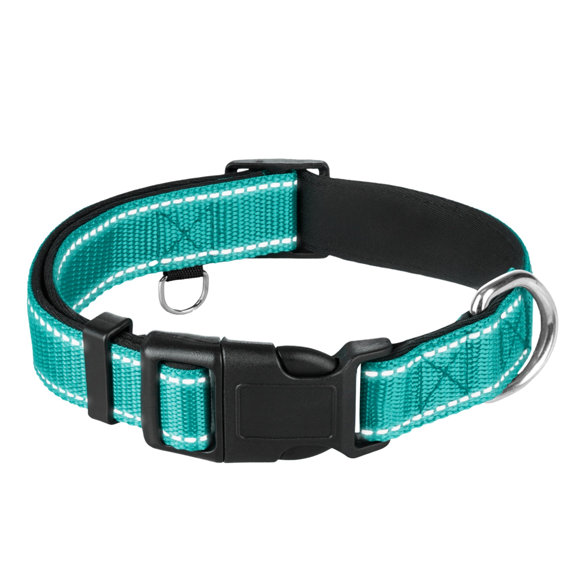 Reflective Dog Collar - 5/8" - XS - Teal - image 1
