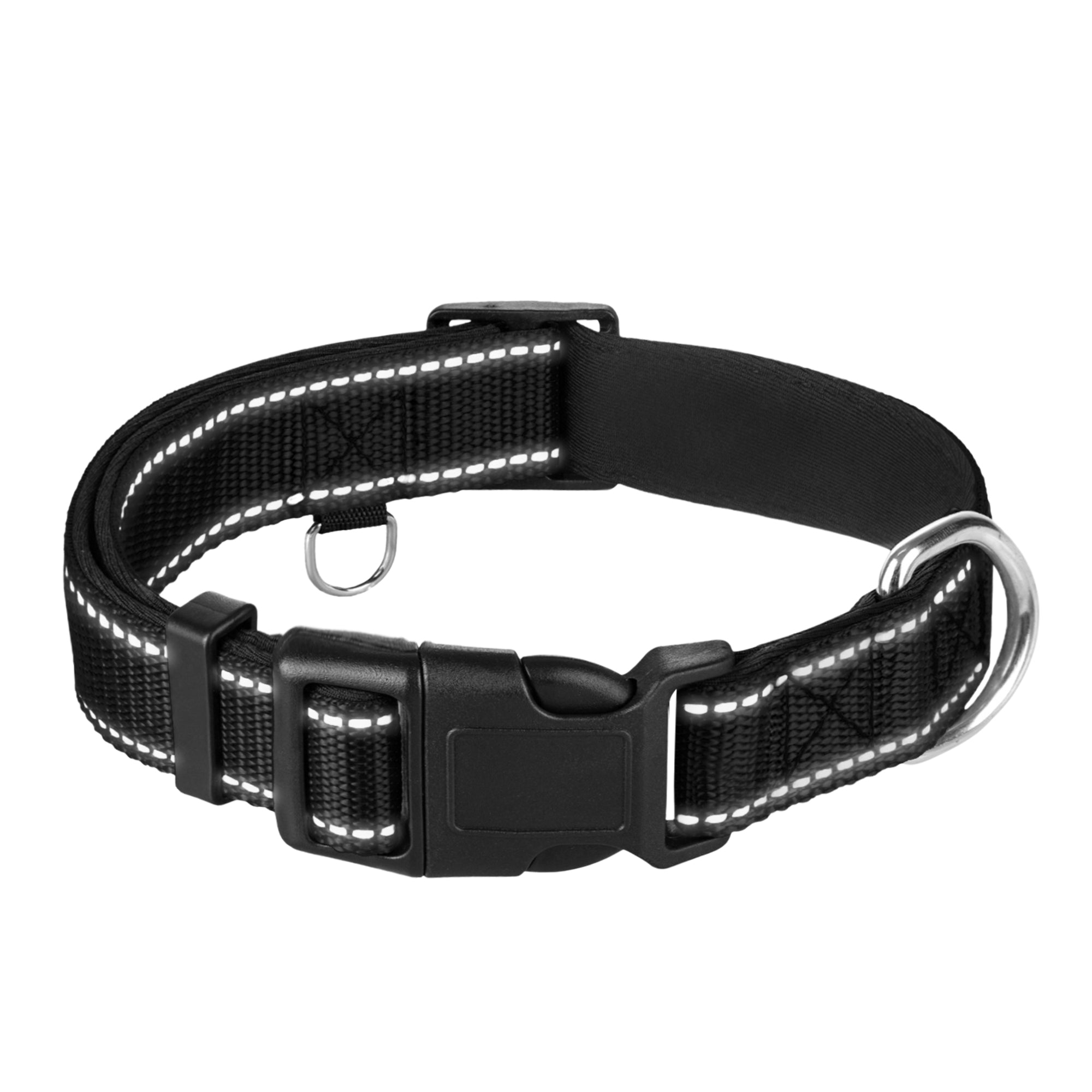 Reflective Dog Collar - 3/8" - XXS - Black - image 1
