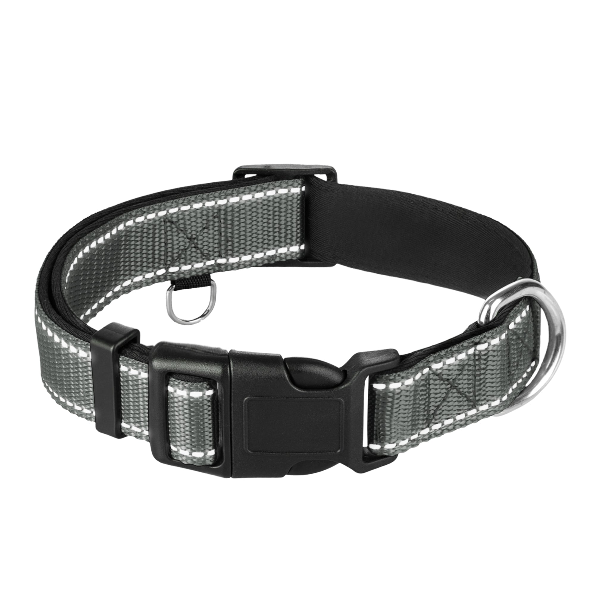 Reflective Dog Collar - 3/8" - XXS - Gray - image 1