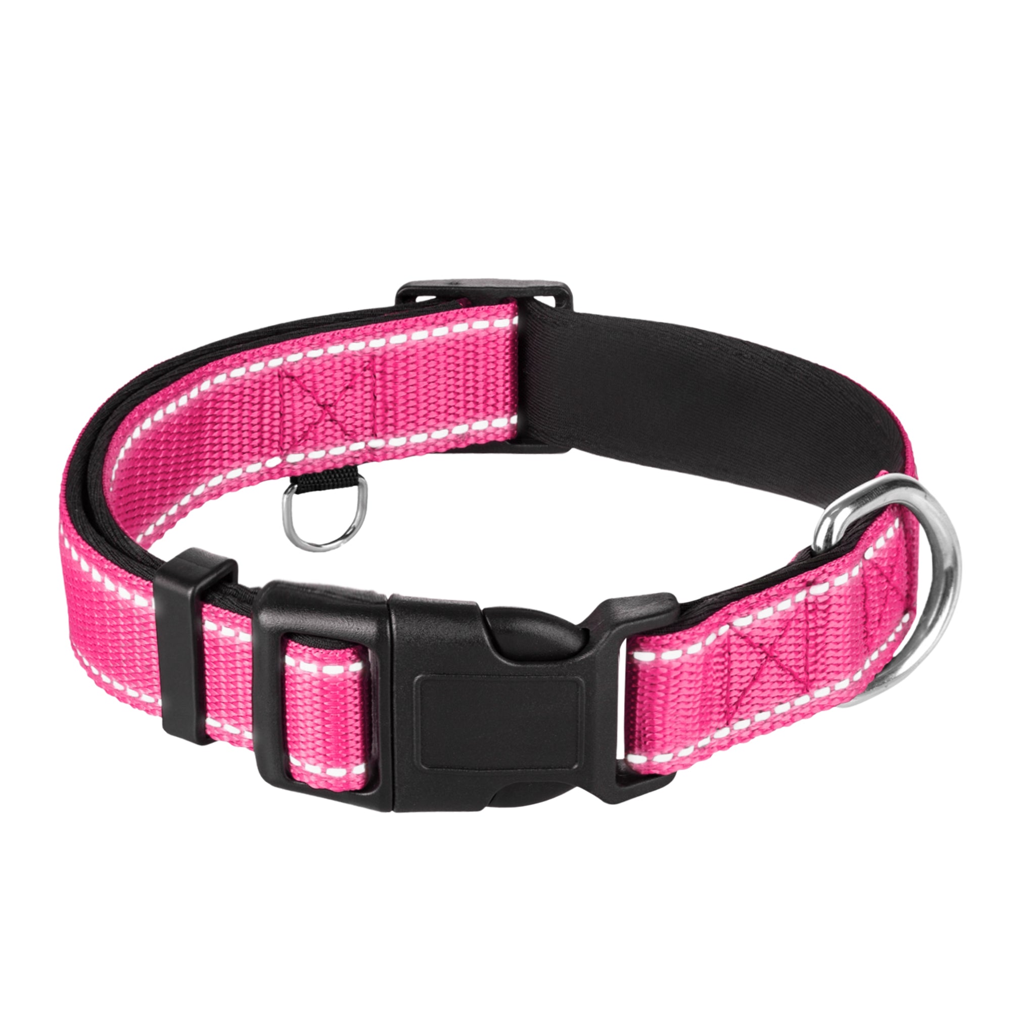 Reflective Dog Collar - 3/8" - XXS - Hot Pink - image 1