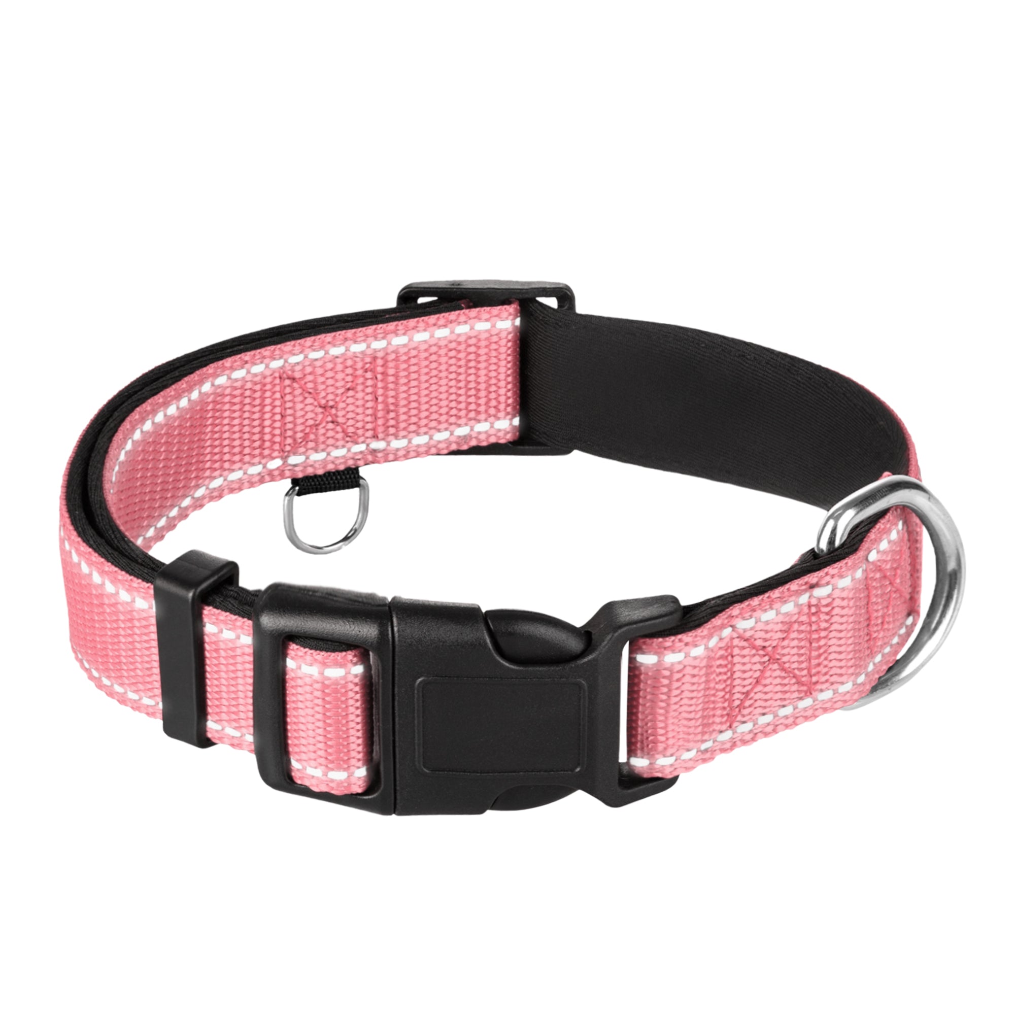 Reflective Dog Collar - 3/8" - XXS - Pink - image 1