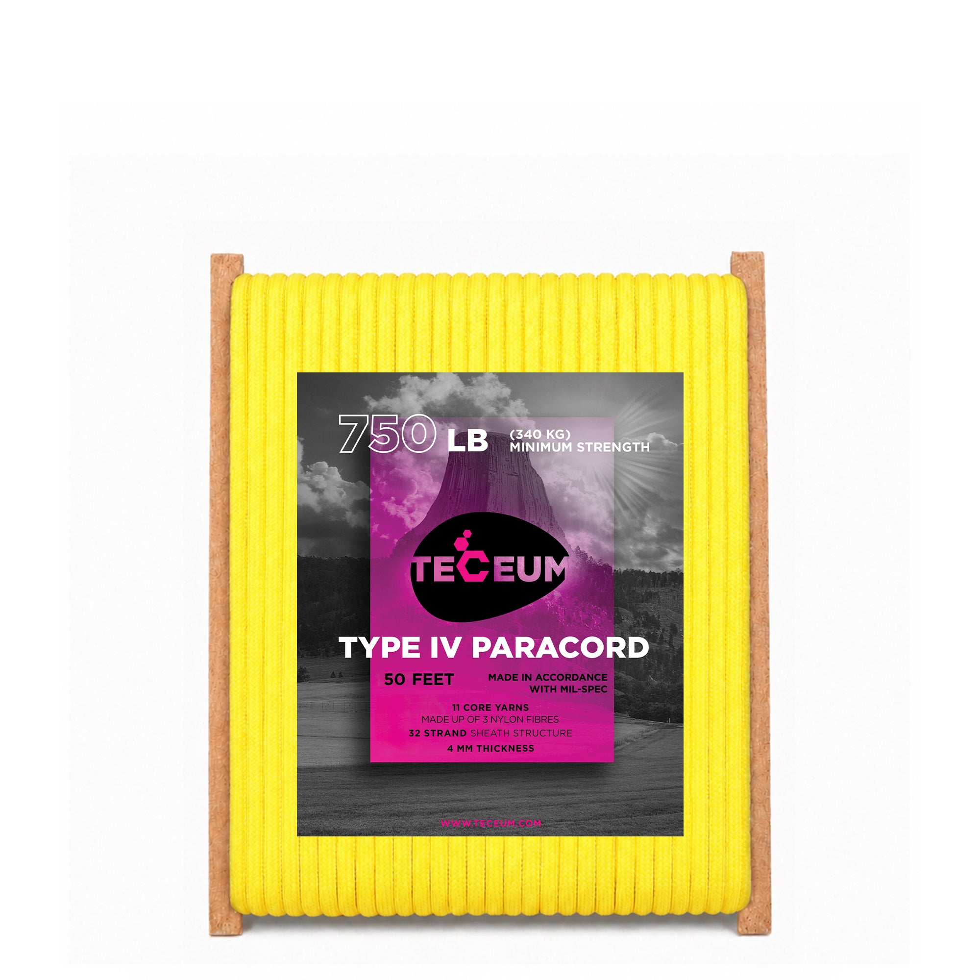 Paracord IV 750 Yellow – 50 ft - image 1