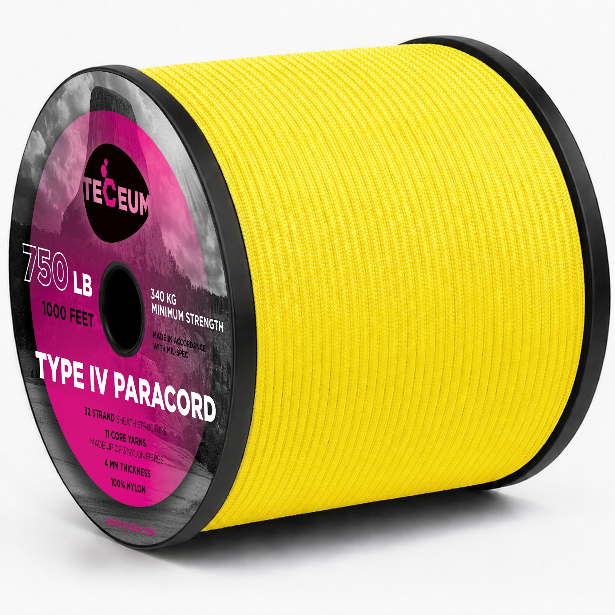 Paracord IV 750 Yellow – 1000 ft - image 1