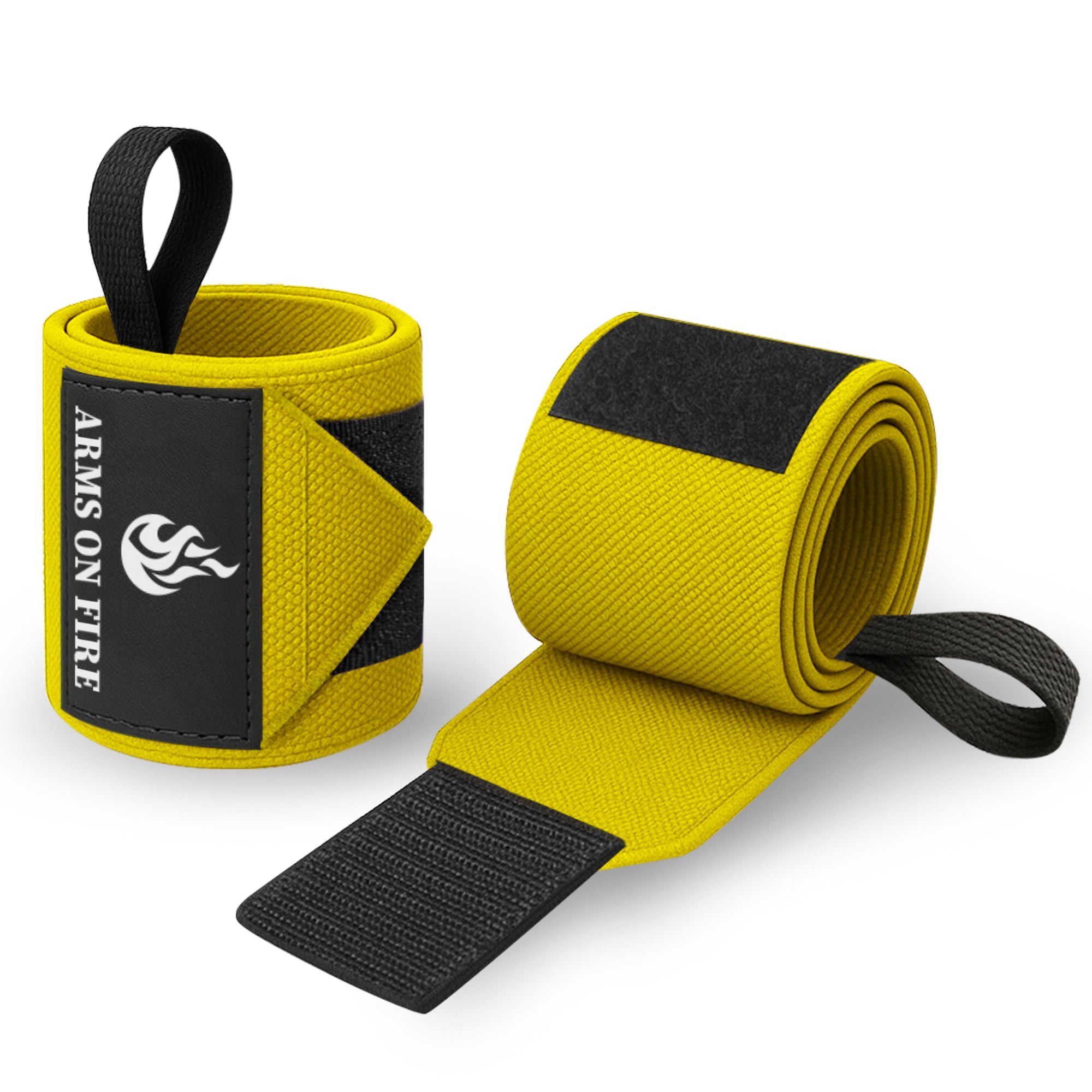 Wrist Wraps – Arms on Fire – Yellow – 12 - image 1