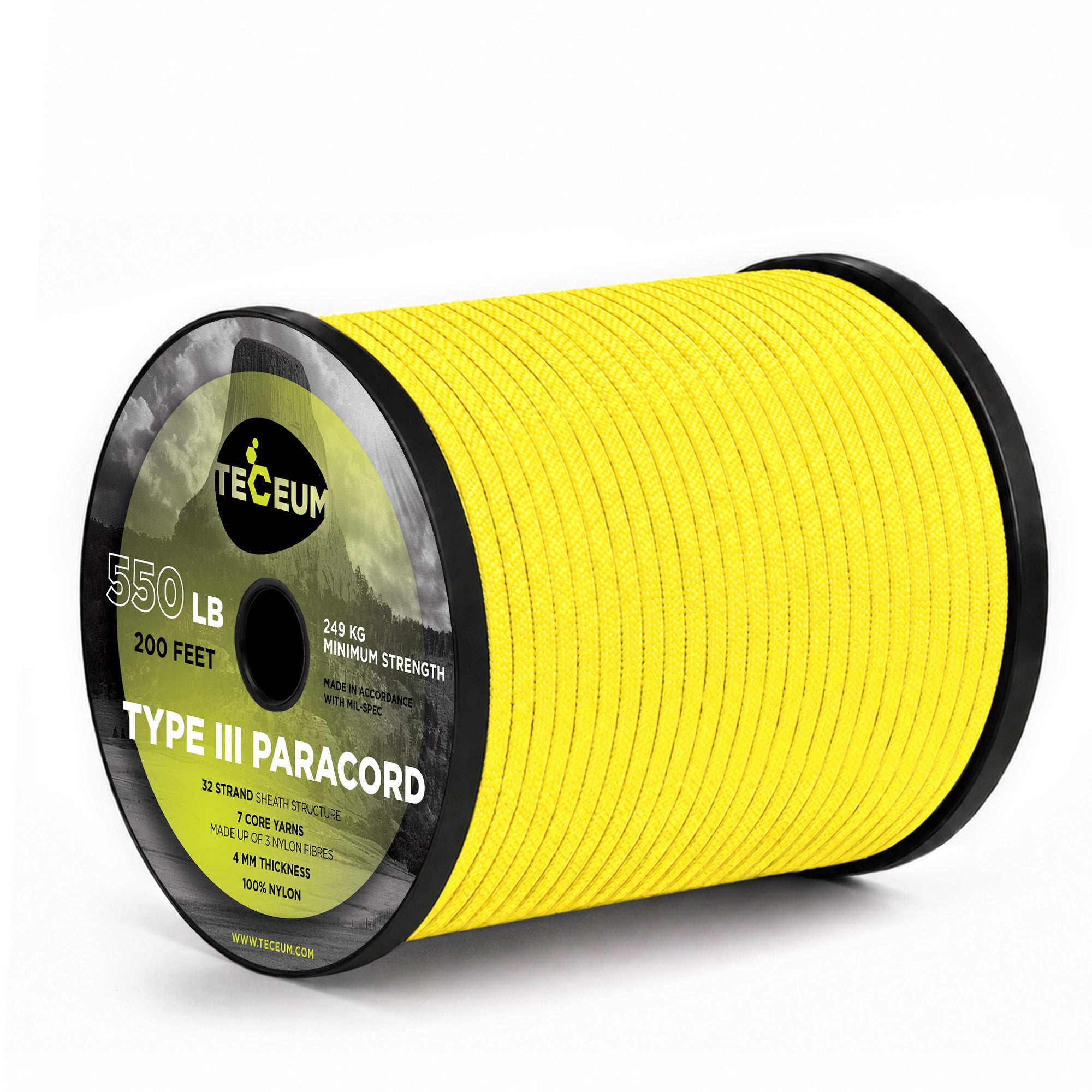 Paracord III 550 Yellow – 200 ft - image 1